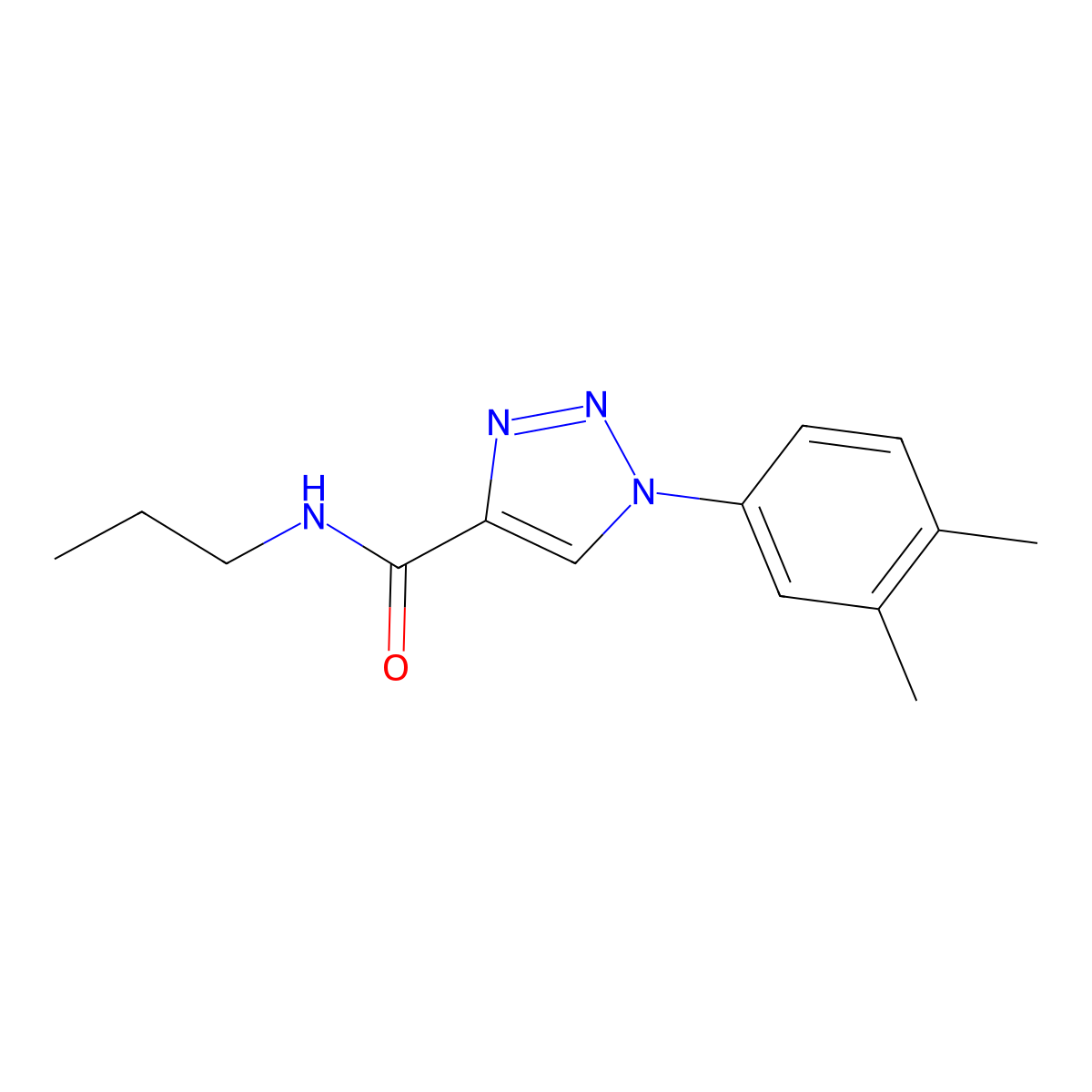 1-(3,4-dimethylphenyl)-N-propyl-1H-1,2,3-triazole-4-carboxamide molecular structure, CAS 1105241-15-3