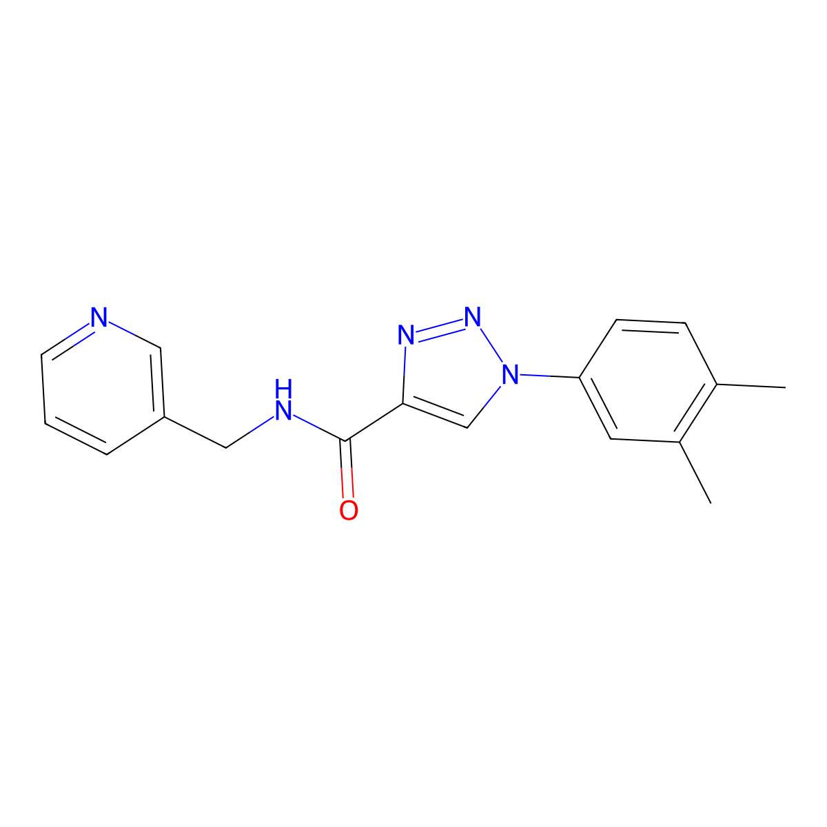 1-(3,4-dimethylphenyl)-N-(pyridin-3-ylmethyl)-1H-1,2,3-triazole-4-carboxamide molecular structure, CAS 1105241-21-1
