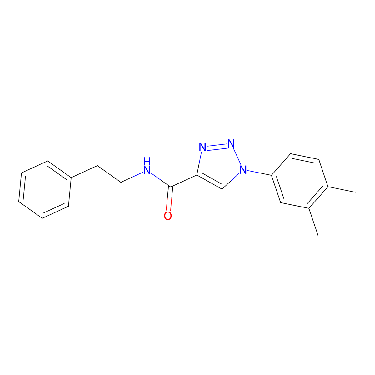 1-(3,4-dimethylphenyl)-N-(2-phenylethyl)-1H-1,2,3-triazole-4-carboxamide molecular structure, CAS 1105241-27-7