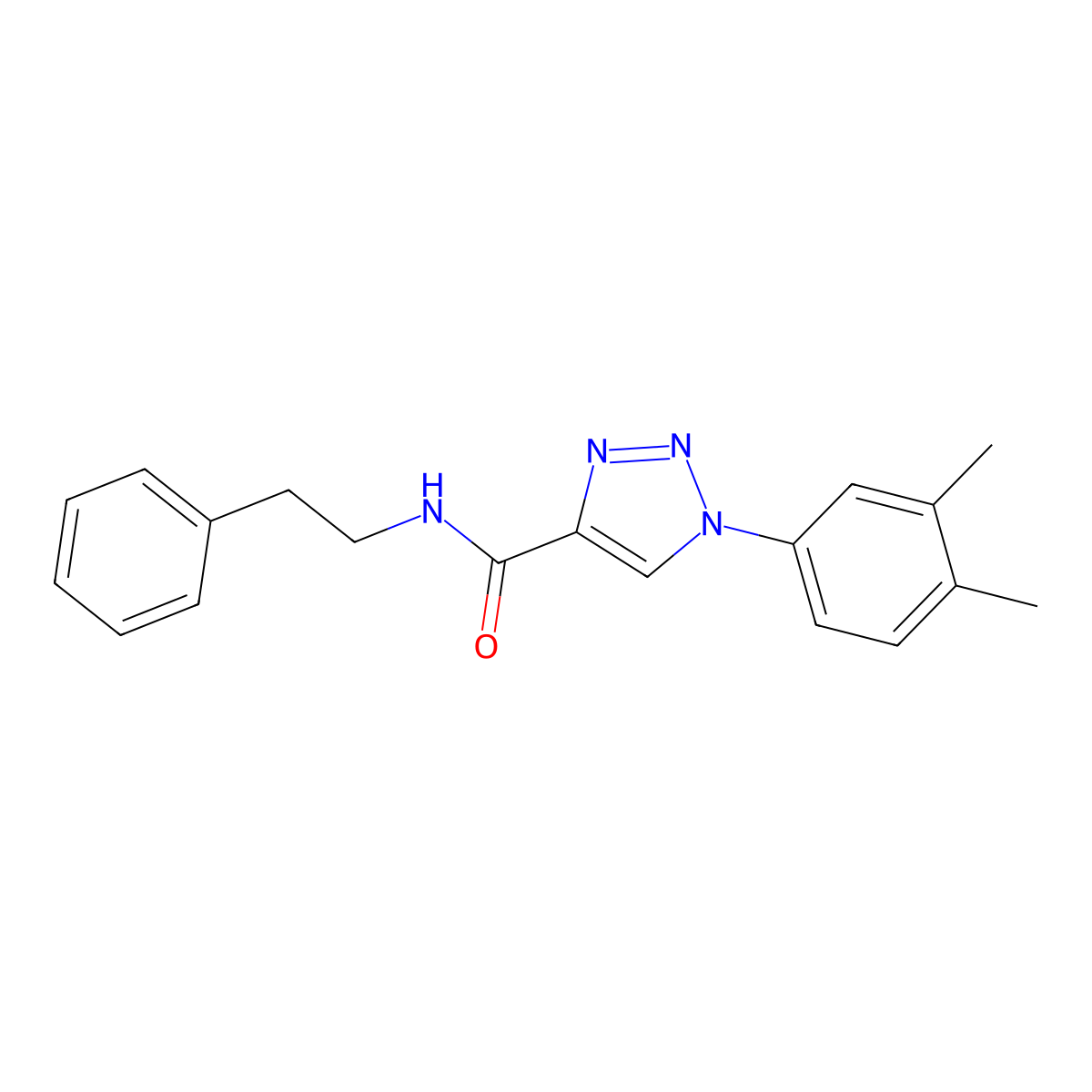 1-(3,4-dimethylphenyl)-N-(2-phenylethyl)-1H-1,2,3-triazole-4-carboxamide molecular structure, CAS 1105241-27-7