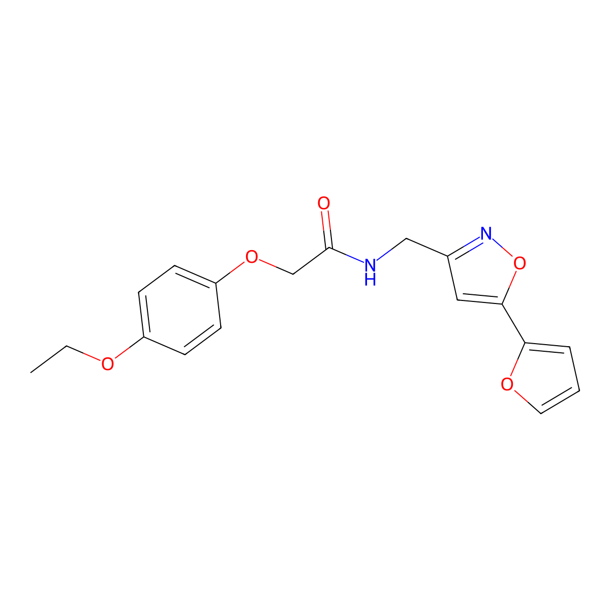 2-(4-ethoxyphenoxy)-N-((5-(furan-2-yl)isoxazol-3-yl)methyl)acetamide molecular structure, CAS 1105241-35-7