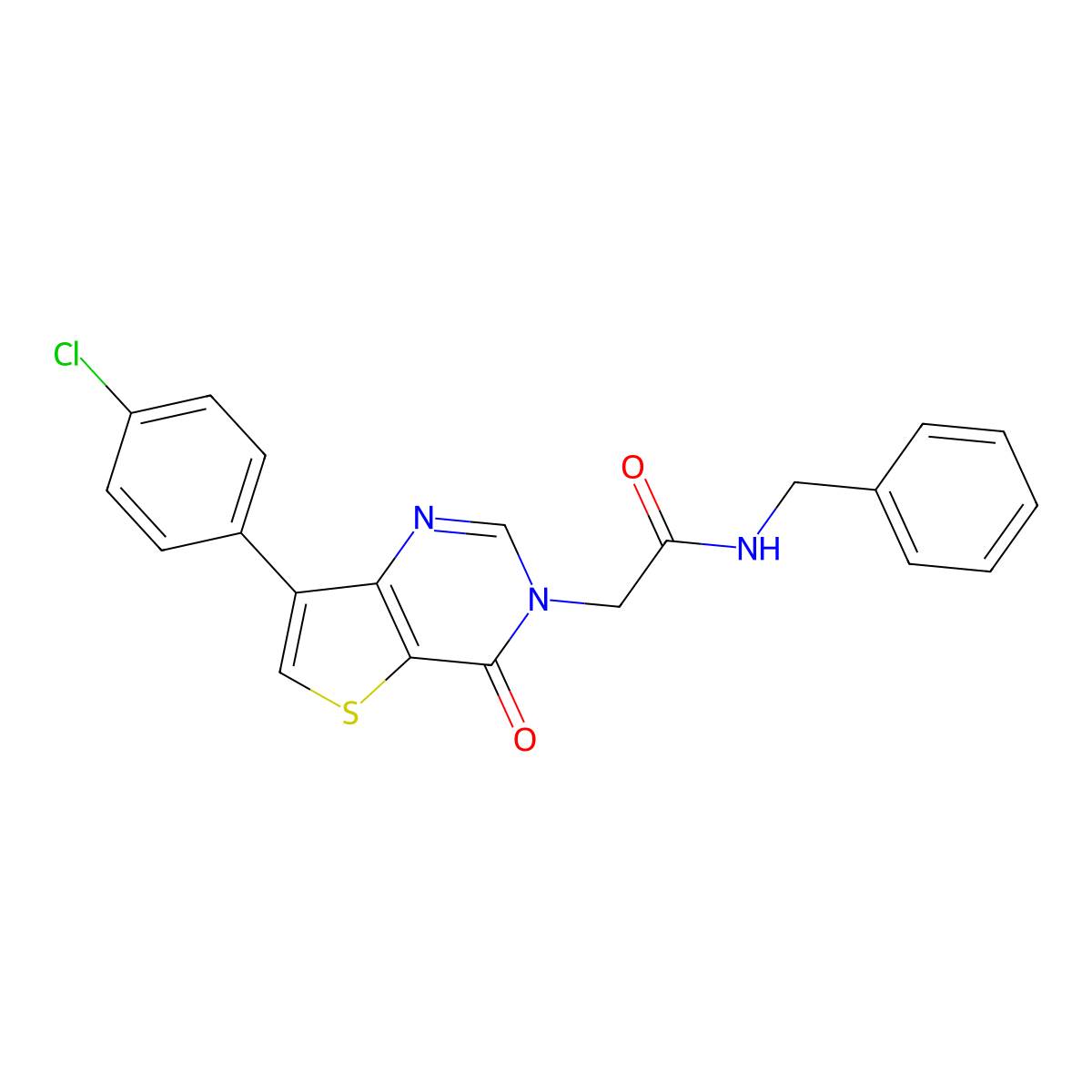 N-benzyl-2-[7-(4-chlorophenyl)-4-oxothieno[3,2-d]pyrimidin-3(4H)-yl]acetamide molecular structure, CAS 1105241-41-5