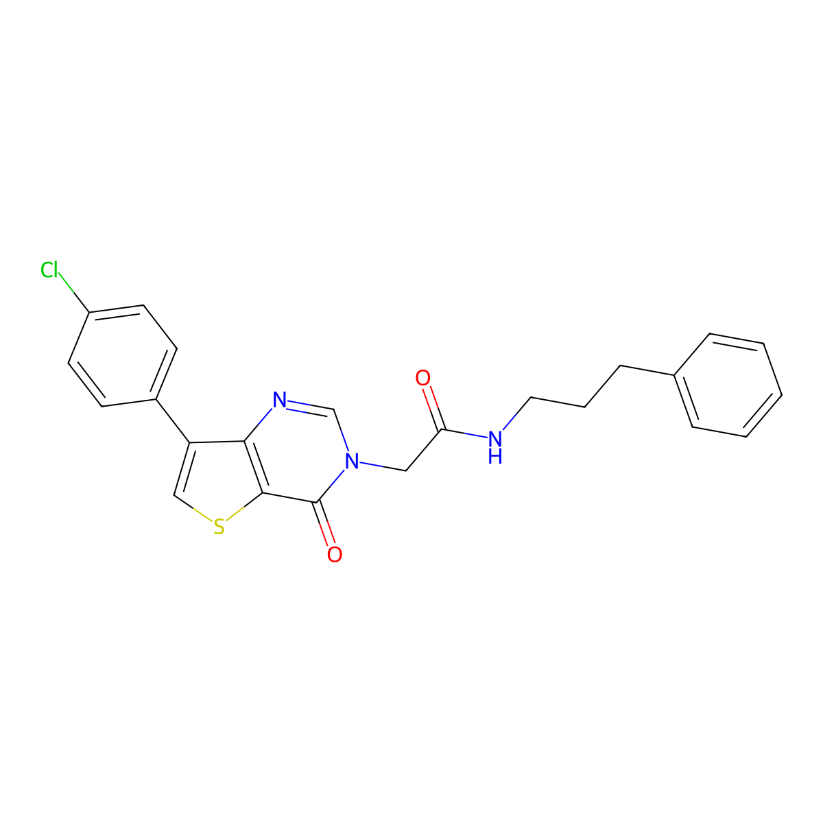 2-[7-(4-chlorophenyl)-4-oxothieno[3,2-d]pyrimidin-3(4H)-yl]-N-(3-phenylpropyl)acetamide molecular structure, CAS 1105241-56-2