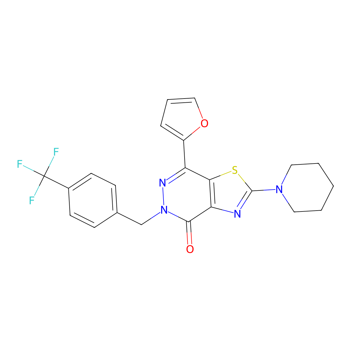 7-(furan-2-yl)-2-(piperidin-1-yl)-5-(4-(trifluoromethyl)benzyl)thiazolo[4,5-d]pyridazin-4(5H)-one molecular structure, CAS 1105241-64-2
