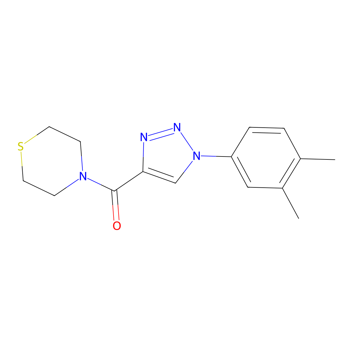 4-[1-(3,4-dimethylphenyl)-1H-1,2,3-triazole-4-carbonyl]thiomorpholine molecular structure, CAS 1105241-67-5