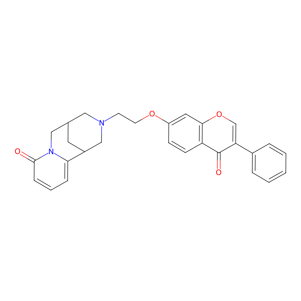 3-(2-((4-oxo-3-phenyl-4H-chromen-7-yl)oxy)ethyl)-3,4,5,6-tetrahydro-1H-1,5-methanopyrido[1,2-a][1,5]diazocin-8(2H)-one molecular structure, CAS 1105241-77-7