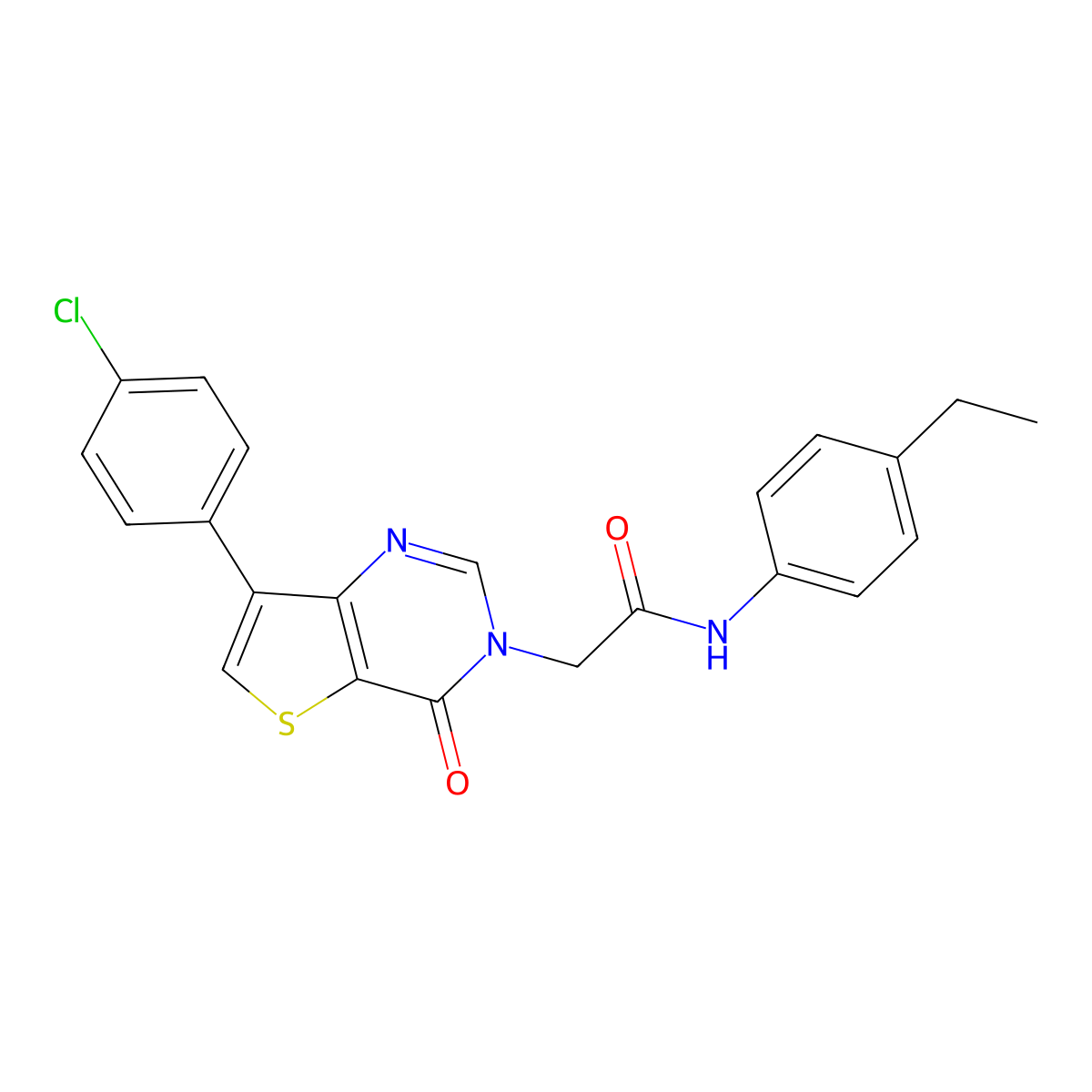 2-(7-(4-chlorophenyl)-4-oxothieno[3,2-d]pyrimidin-3(4H)-yl)-N-(4-ethylphenyl)acetamide molecular structure, CAS 1105241-91-5