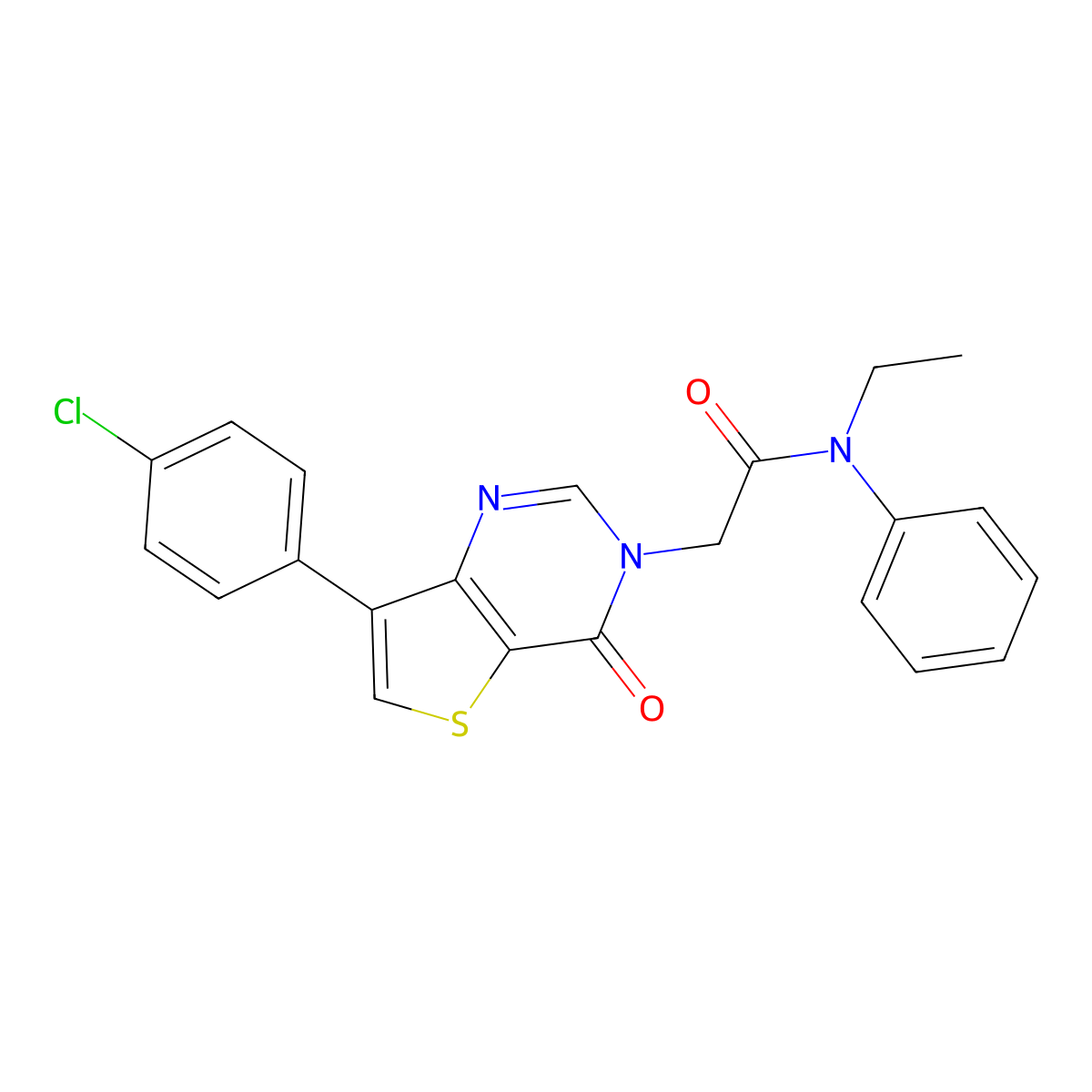 2-[7-(4-chlorophenyl)-4-oxothieno[3,2-d]pyrimidin-3(4H)-yl]-N-ethyl-N-phenylacetamide molecular structure, CAS 1105241-95-9