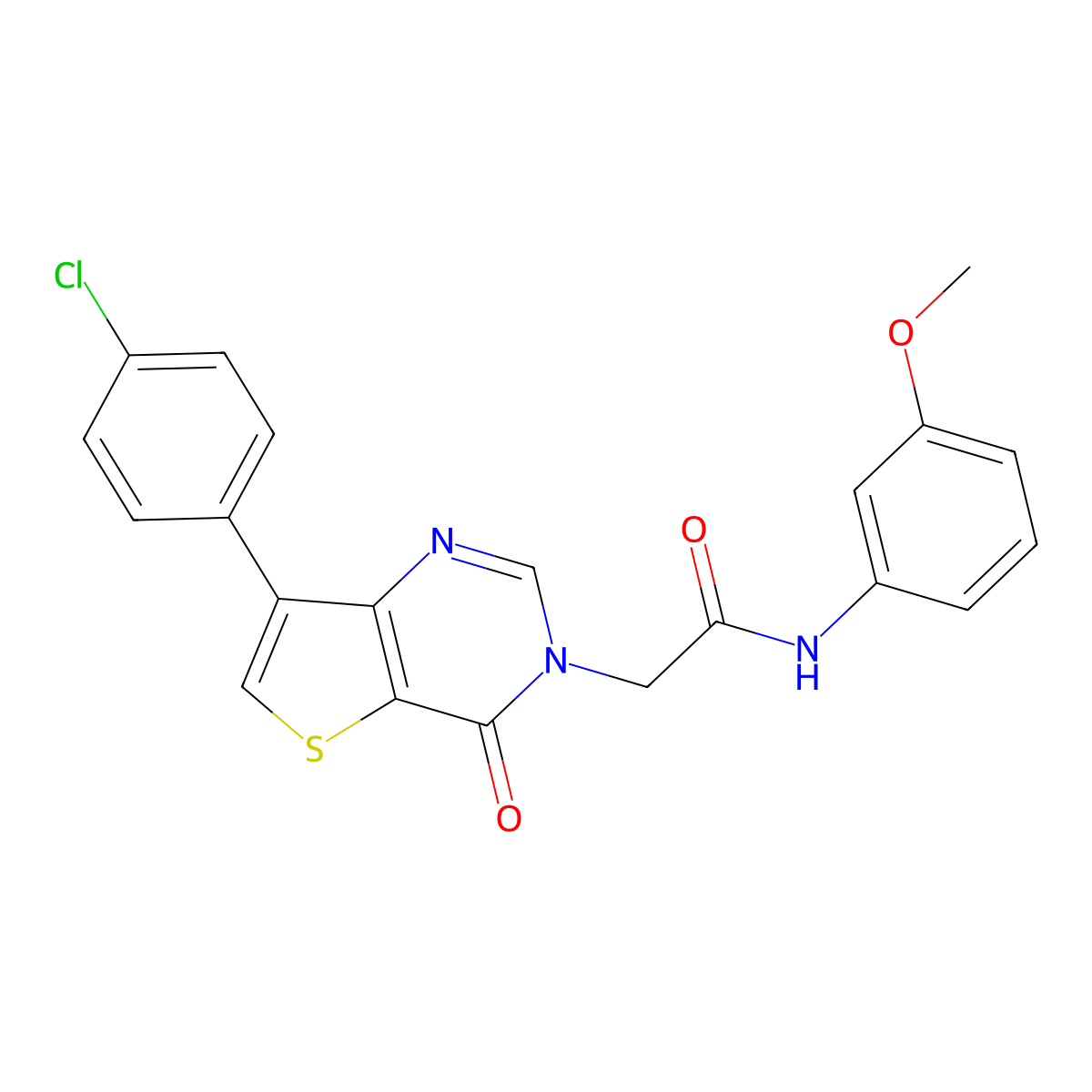 2-[7-(4-chlorophenyl)-4-oxothieno[3,2-d]pyrimidin-3(4H)-yl]-N-(3-methoxyphenyl)acetamide molecular structure, CAS 1105241-99-3