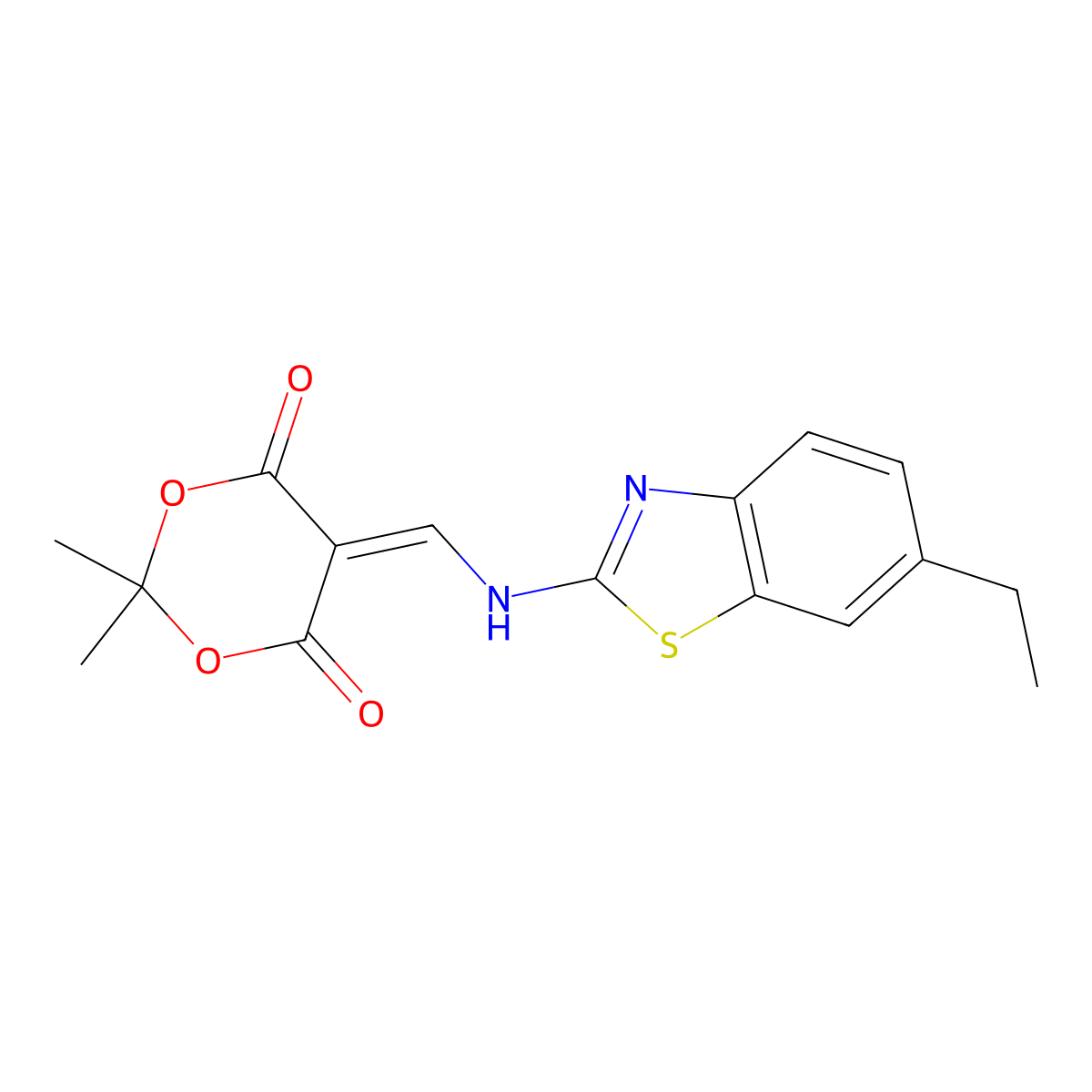 5-{[(6-Ethyl-1,3-benzothiazol-2-yl)amino]methylidene}-2,2-dimethyl-1,3-dioxane-4,6-dione molecular structure, CAS 1105242-08-7