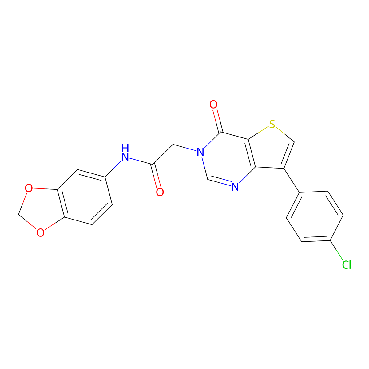 N-(1,3-benzodioxol-5-yl)-2-[7-(4-chlorophenyl)-4-oxothieno[3,2-d]pyrimidin-3(4H)-yl]acetamide molecular structure, CAS 1105242-15-6