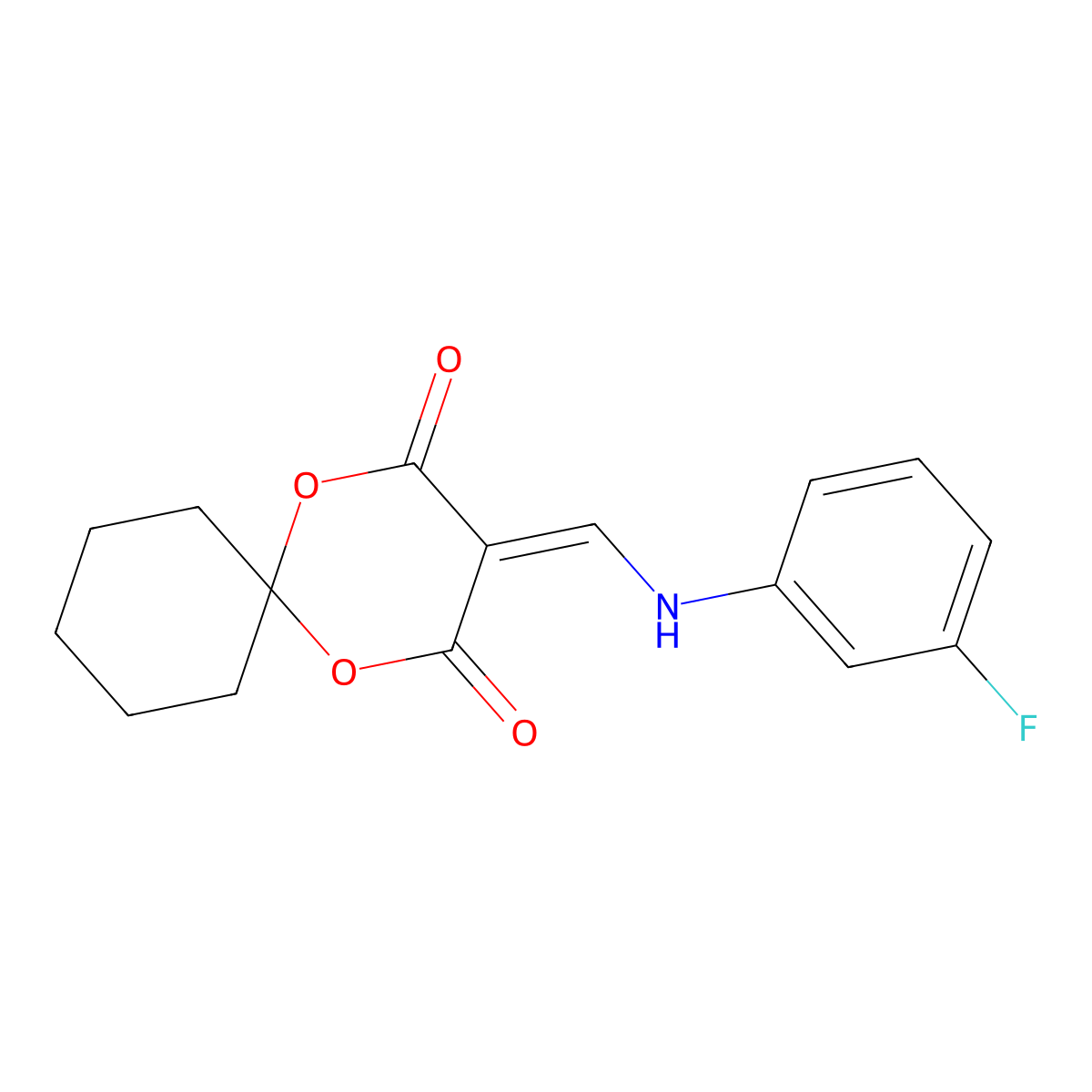 3-(((3-Fluorophenyl)amino)methylene)-1,5-dioxaspiro[5.5]undecane-2,4-dione molecular structure, CAS 1105242-28-1