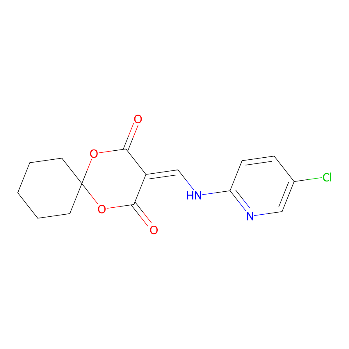 3-(((5-Chloropyridin-2-yl)amino)methylene)-1,5-dioxaspiro[5.5]undecane-2,4-dione molecular structure, CAS 1105242-36-1