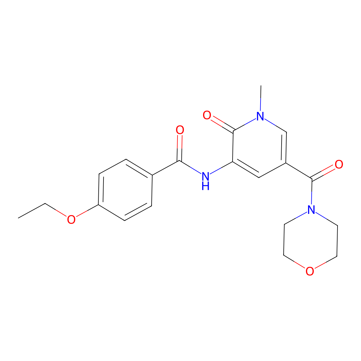 4-ethoxy-N-[1-methyl-5-(morpholine-4-carbonyl)-2-oxo-1,2-dihydropyridin-3-yl]benzamide molecular structure, CAS 1105242-45-2