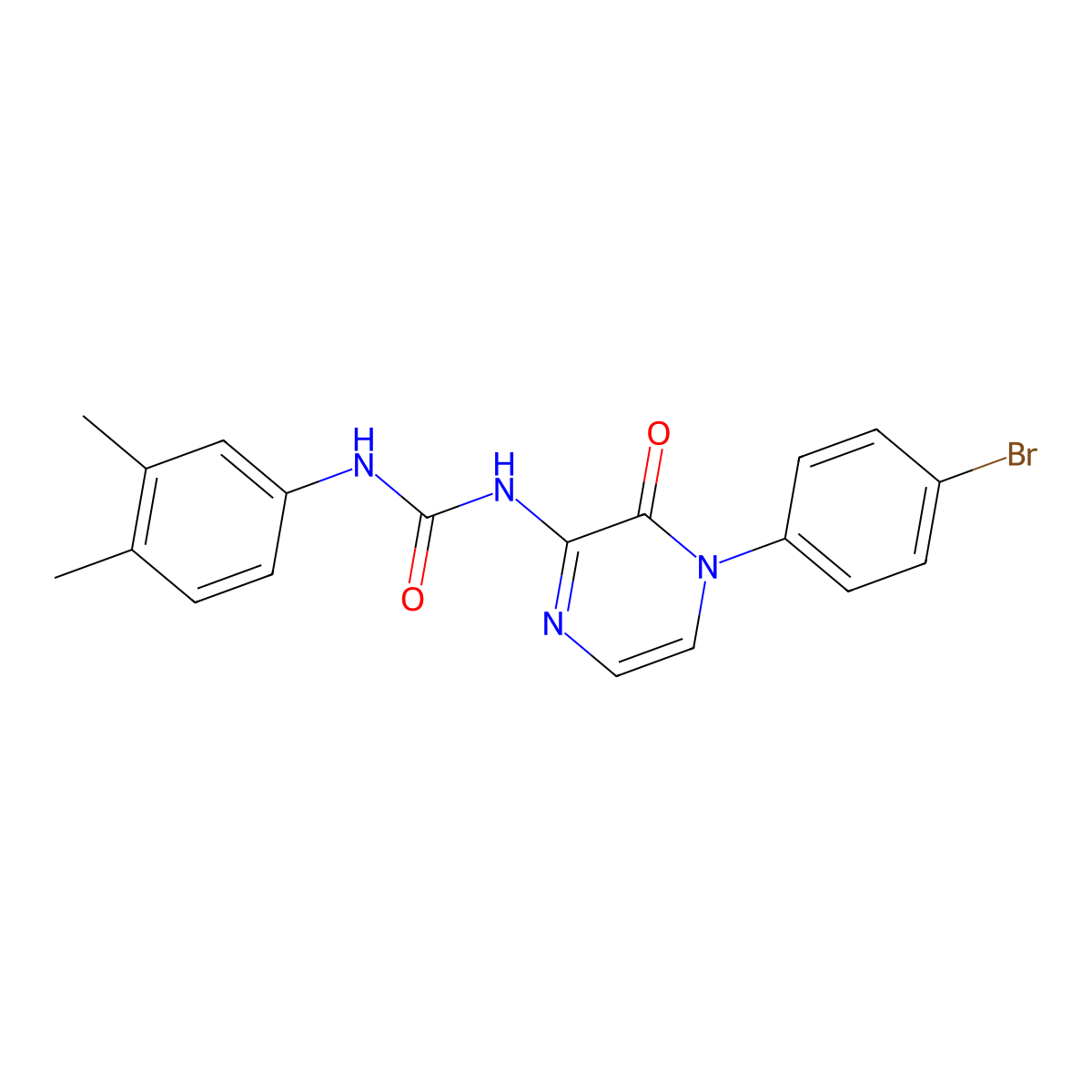 3-[4-(4-Bromophenyl)-3-oxo-3,4-dihydropyrazin-2-yl]-1-(3,4-dimethylphenyl)urea molecular structure, CAS 1105242-47-4