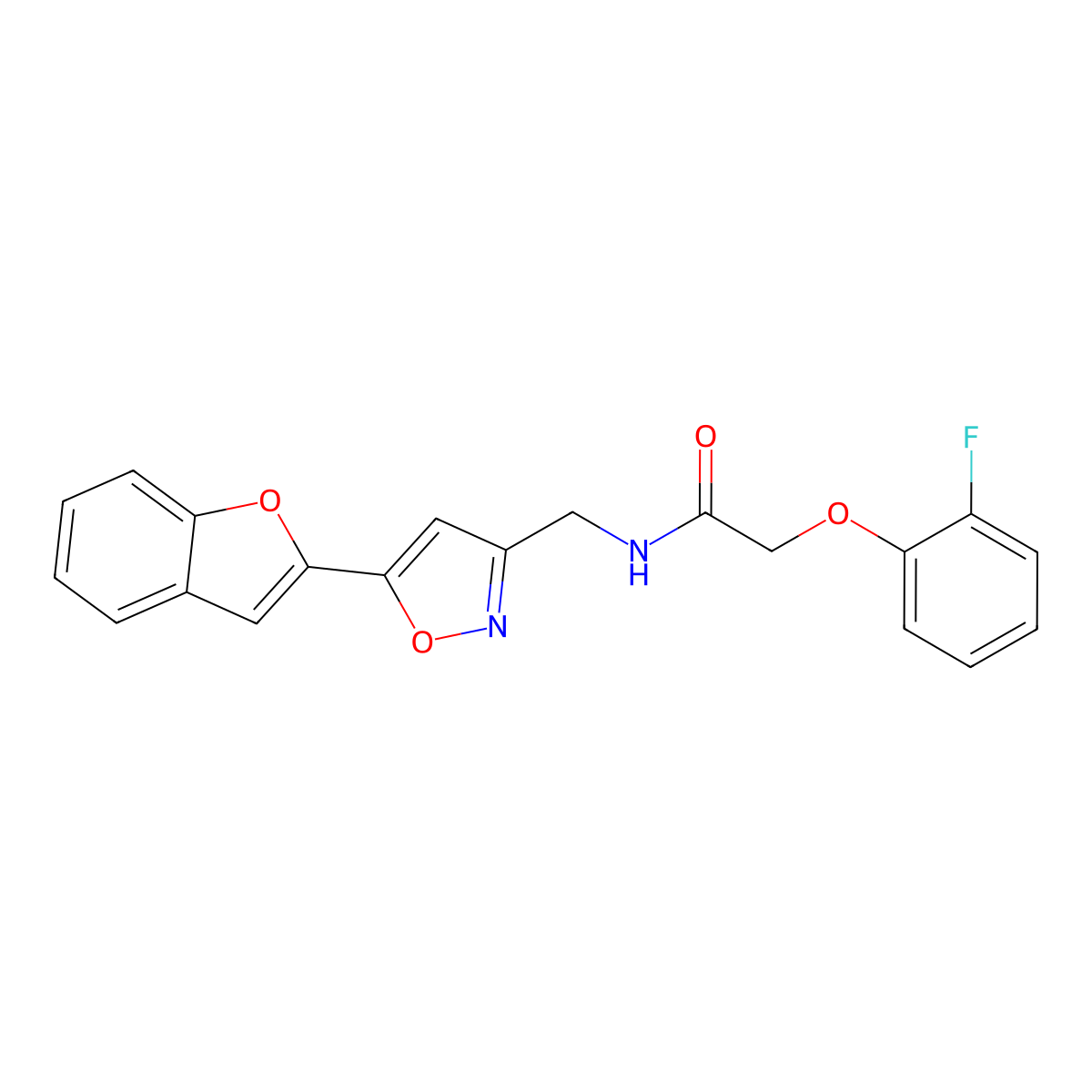 N-((5-(benzofuran-2-yl)isoxazol-3-yl)methyl)-2-(2-fluorophenoxy)acetamide molecular structure, CAS 1105242-62-3