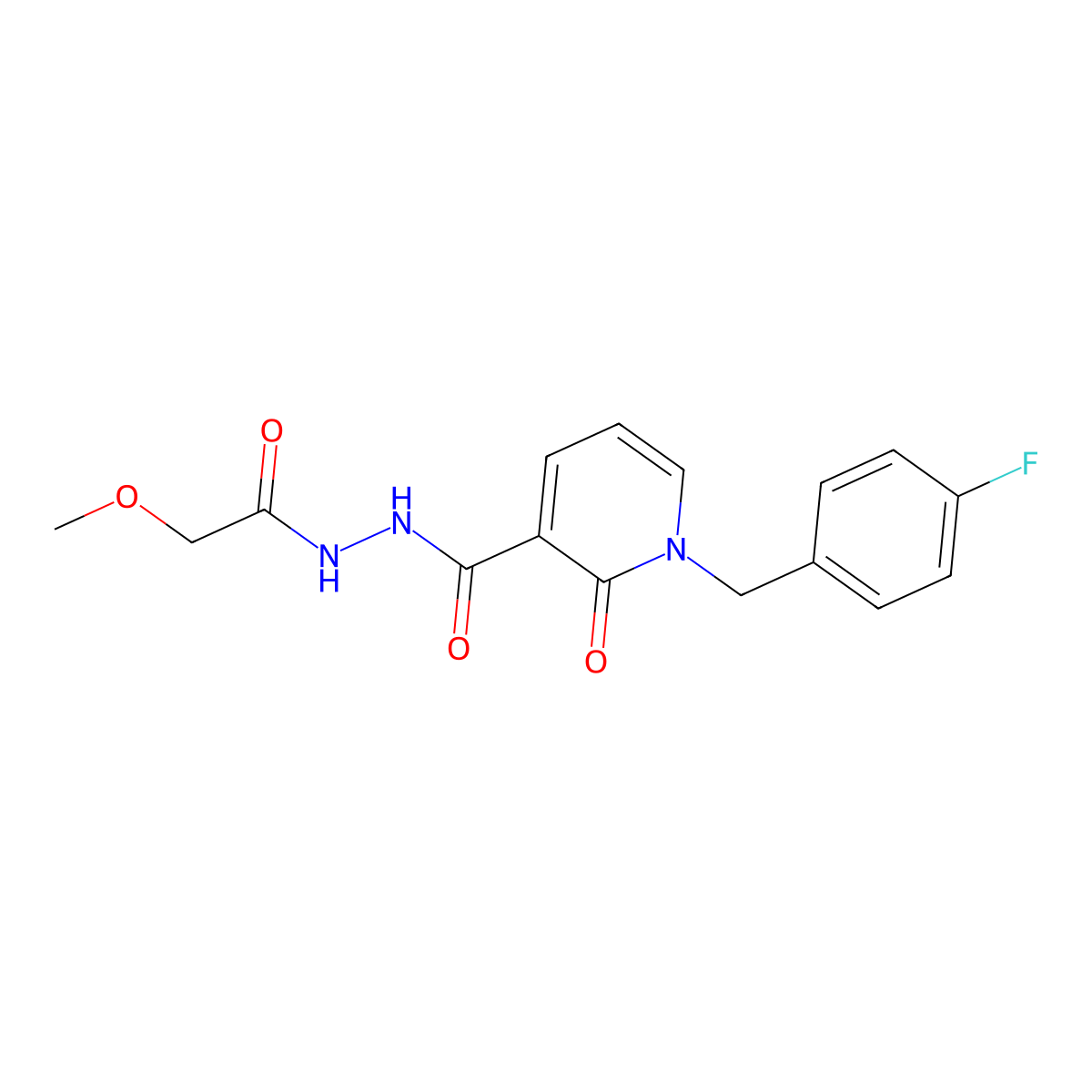 1-(4-fluorobenzyl)-N'-(2-methoxyacetyl)-2-oxo-1,2-dihydropyridine-3-carbohydrazide molecular structure, CAS 1105242-69-0