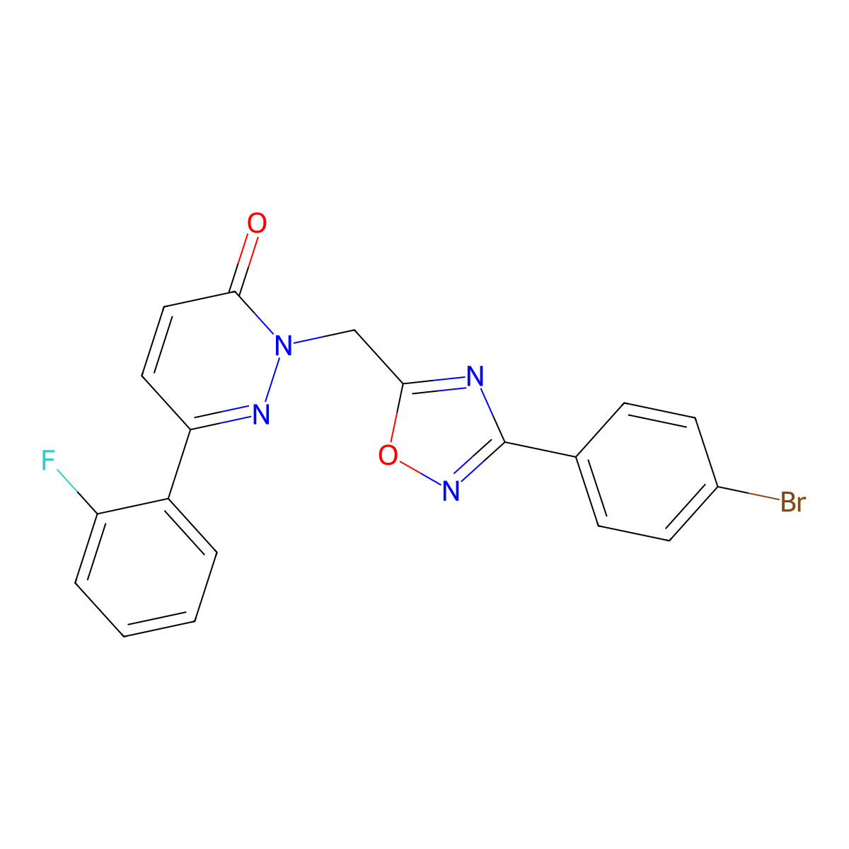 2-((3-(4-bromophenyl)-1,2,4-oxadiazol-5-yl)methyl)-6-(2-fluorophenyl)pyridazin-3(2H)-one molecular structure, CAS 1105242-71-4