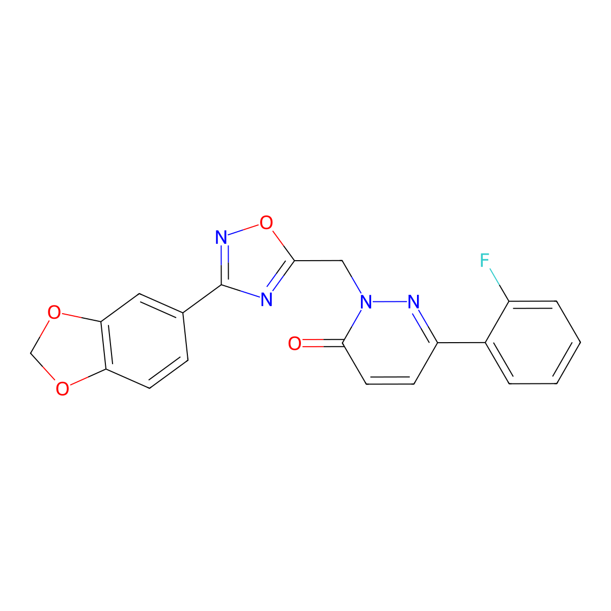 2-{[3-(1,3-benzodioxol-5-yl)-1,2,4-oxadiazol-5-yl]methyl}-6-(2-fluorophenyl)pyridazin-3(2H)-one molecular structure, CAS 1105242-75-8