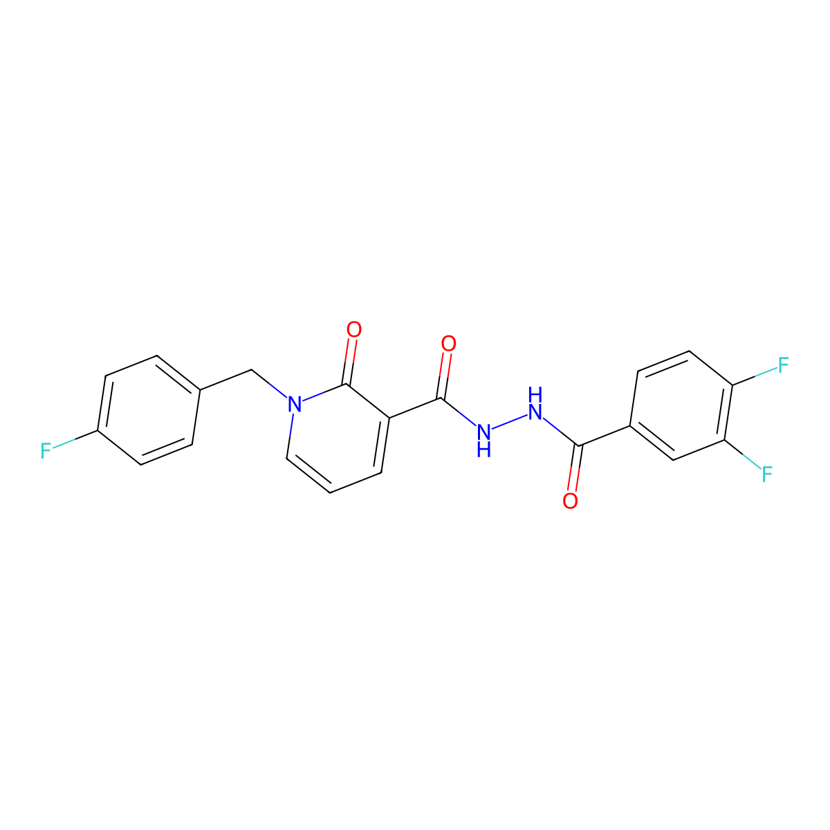 N'-(3,4-difluorobenzoyl)-1-(4-fluorobenzyl)-2-oxo-1,2-dihydropyridine-3-carbohydrazide molecular structure, CAS 1105242-80-5