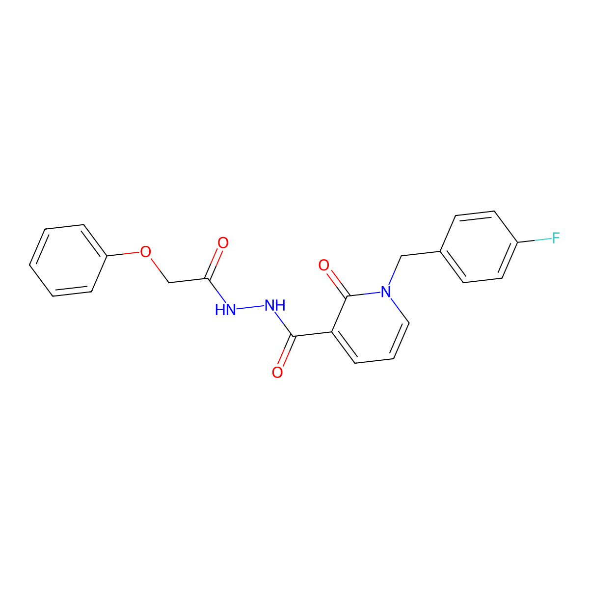 1-(4-fluorobenzyl)-2-oxo-N'-(2-phenoxyacetyl)-1,2-dihydropyridine-3-carbohydrazide molecular structure, CAS 1105242-84-9