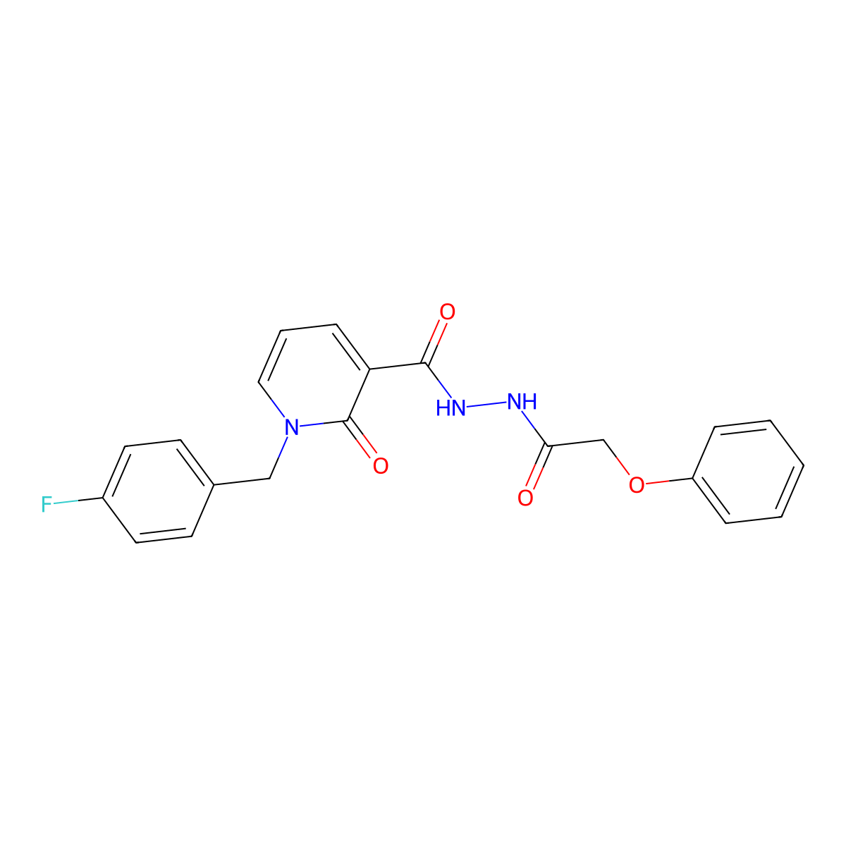 1-(4-fluorobenzyl)-2-oxo-N'-(2-phenoxyacetyl)-1,2-dihydropyridine-3-carbohydrazide molecular structure, CAS 1105242-84-9