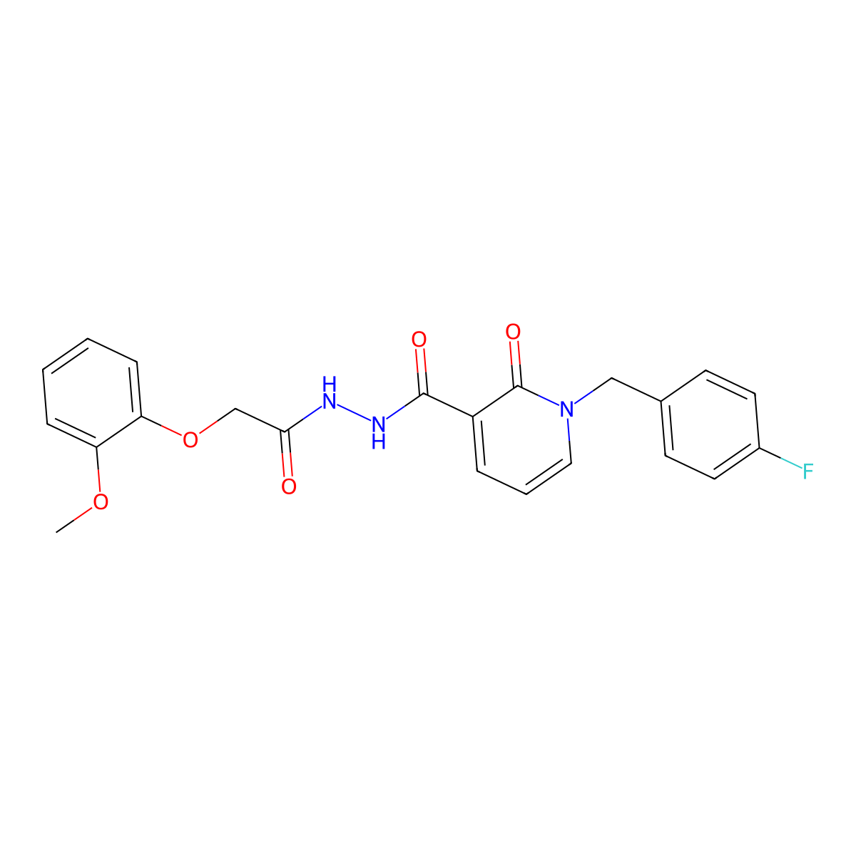 1-(4-fluorobenzyl)-N'-(2-(2-methoxyphenoxy)acetyl)-2-oxo-1,2-dihydropyridine-3-carbohydrazide molecular structure, CAS 1105242-88-3