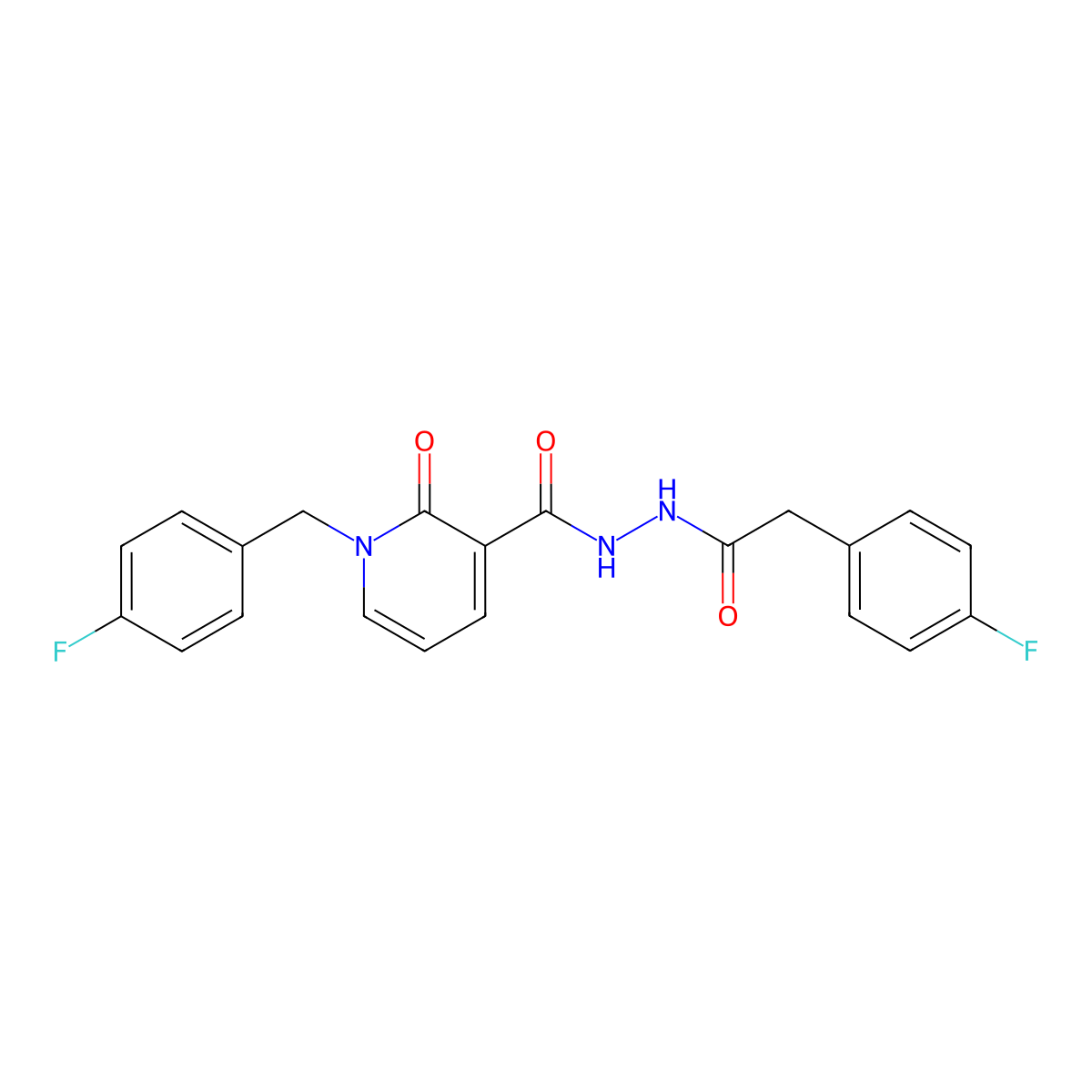 1-(4-fluorobenzyl)-N'-(2-(4-fluorophenyl)acetyl)-2-oxo-1,2-dihydropyridine-3-carbohydrazide molecular structure, CAS 1105242-98-5