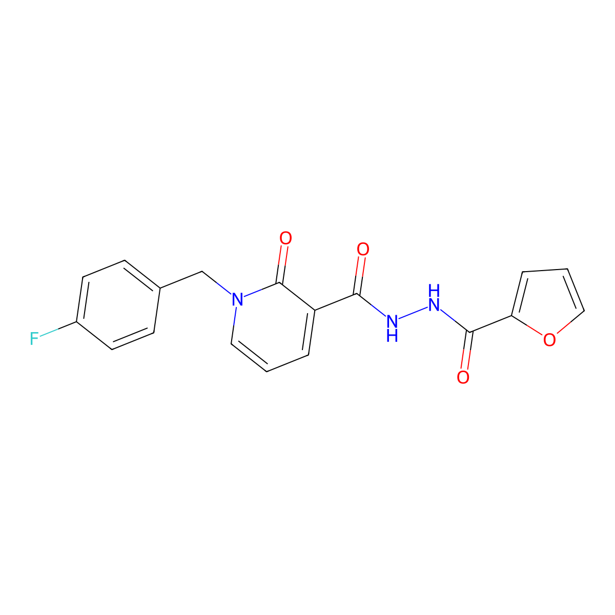 1-(4-fluorobenzyl)-N'-(furan-2-carbonyl)-2-oxo-1,2-dihydropyridine-3-carbohydrazide molecular structure, CAS 1105243-01-3