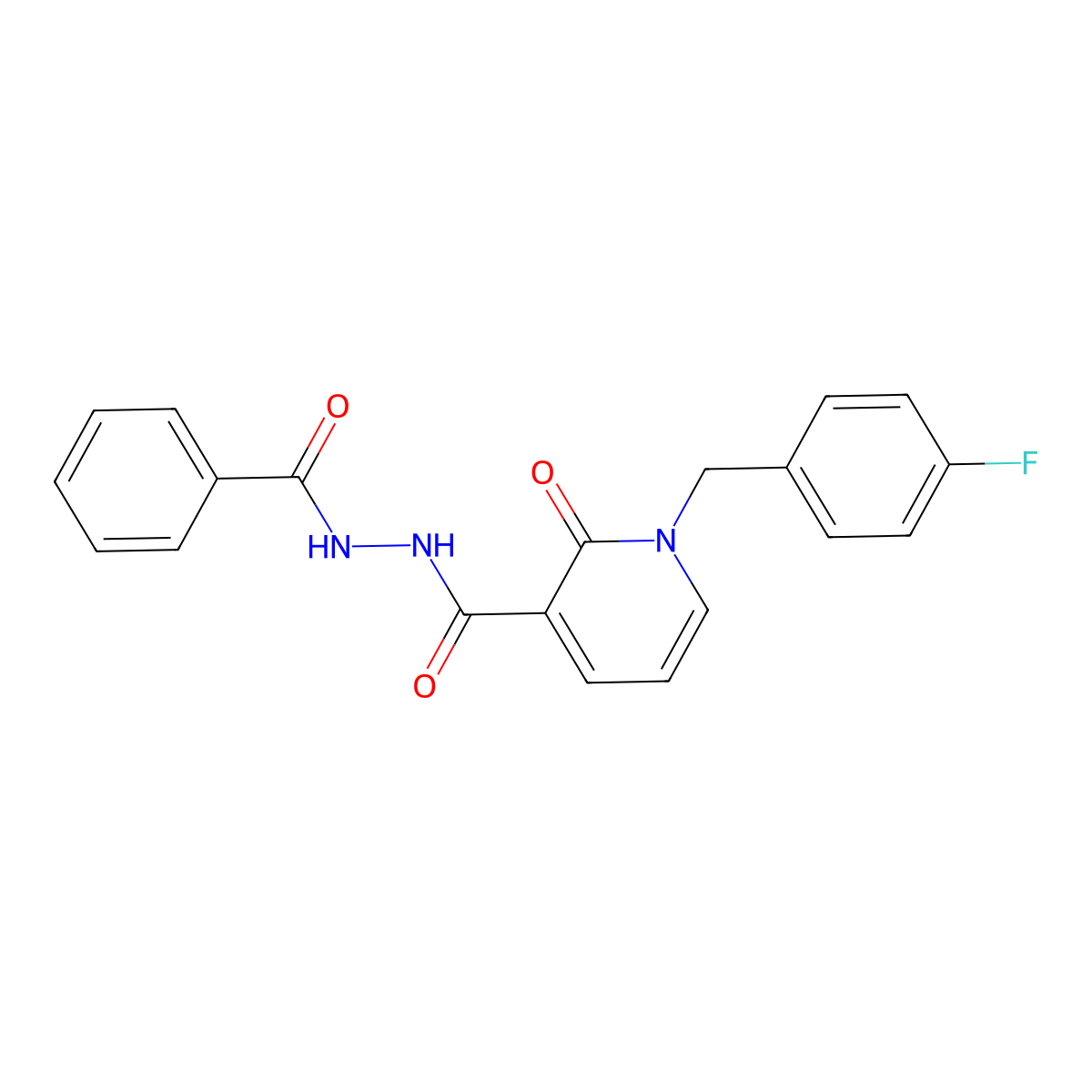 N'-benzoyl-1-(4-fluorobenzyl)-2-oxo-1,2-dihydropyridine-3-carbohydrazide molecular structure, CAS 1105243-08-0
