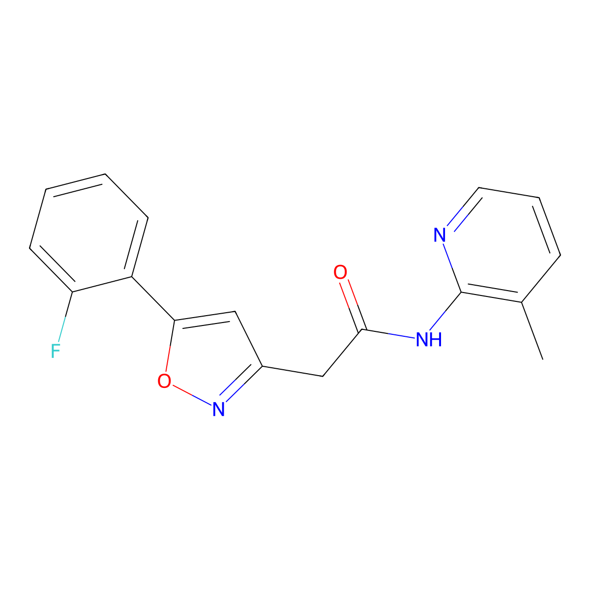 2-(5-(2-fluorophenyl)isoxazol-3-yl)-N-(3-methylpyridin-2-yl)acetamide molecular structure, CAS 1105243-09-1
