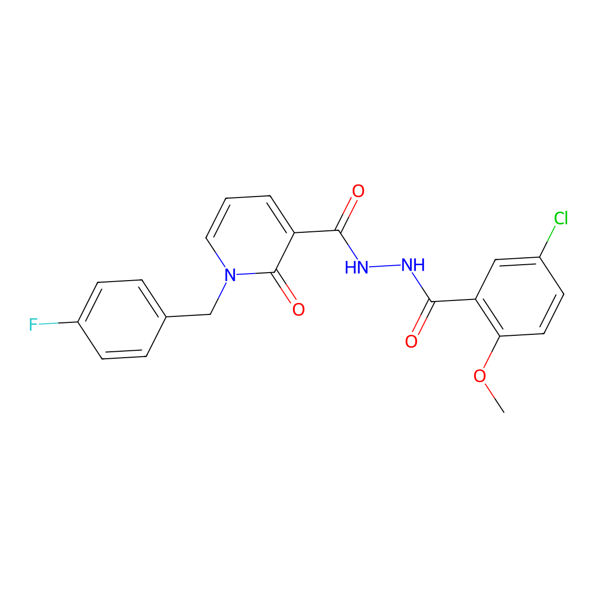 N'-(5-chloro-2-methoxybenzoyl)-1-(4-fluorobenzyl)-2-oxo-1,2-dihydropyridine-3-carbohydrazide molecular structure, CAS 1105243-18-2