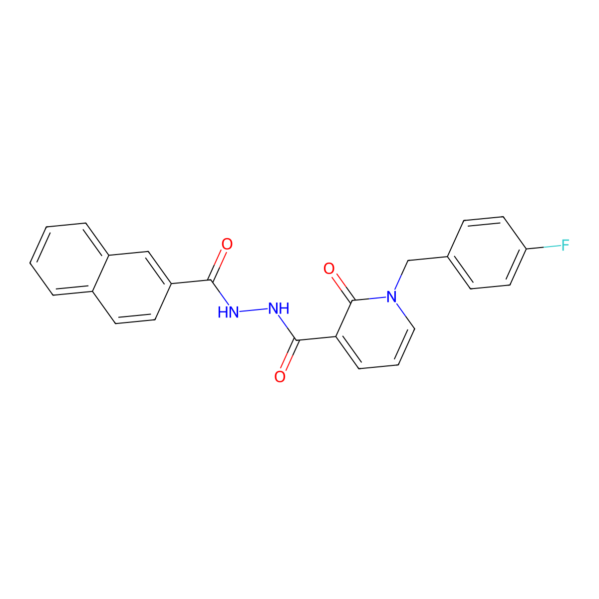 N'-(2-naphthoyl)-1-(4-fluorobenzyl)-2-oxo-1,2-dihydropyridine-3-carbohydrazide molecular structure, CAS 1105243-20-6