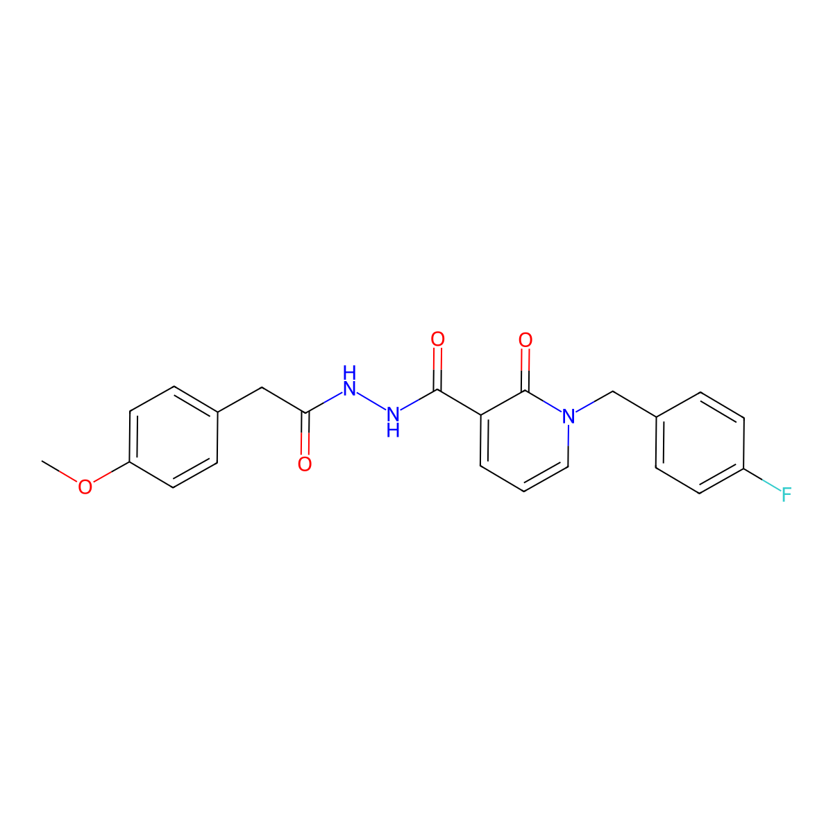 N'-{1-[(4-fluorophenyl)methyl]-2-oxo-1,2-dihydropyridine-3-carbonyl}-2-(4-methoxyphenyl)acetohydrazide molecular structure, CAS 1105243-24-0