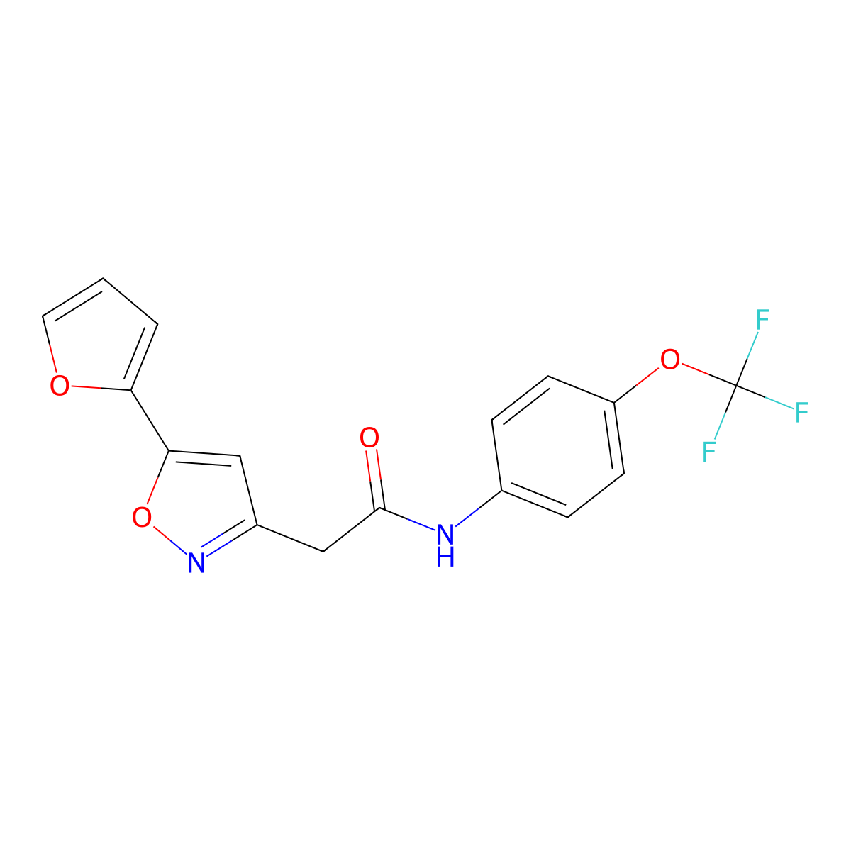 2-(5-(furan-2-yl)isoxazol-3-yl)-N-(4-(trifluoromethoxy)phenyl)acetamide molecular structure, CAS 1105243-43-3