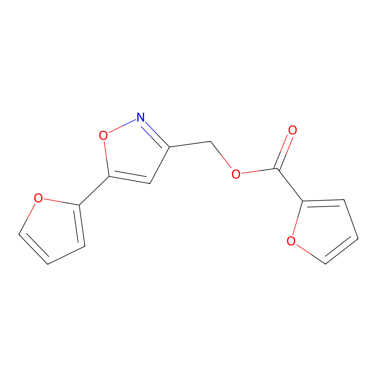(5-(Furan-2-yl)isoxazol-3-yl)methyl furan-2-carboxylate molecular structure, CAS 1105243-95-5
