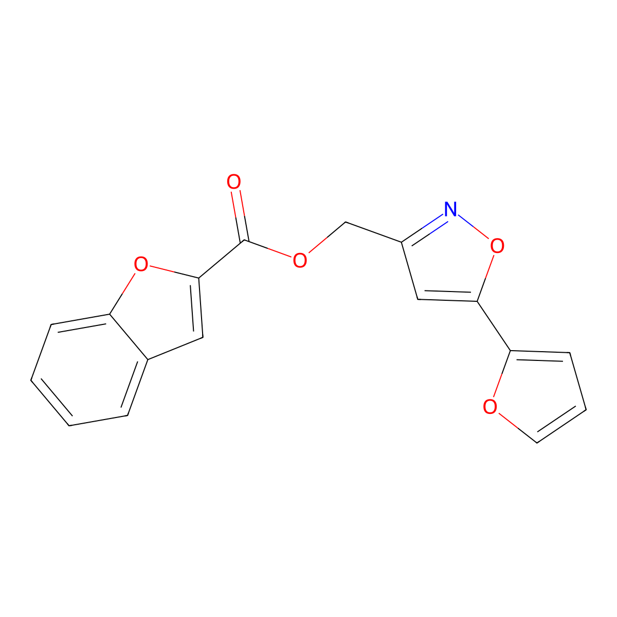 (5-(Furan-2-yl)isoxazol-3-yl)methyl benzofuran-2-carboxylate molecular structure, CAS 1105243-99-9