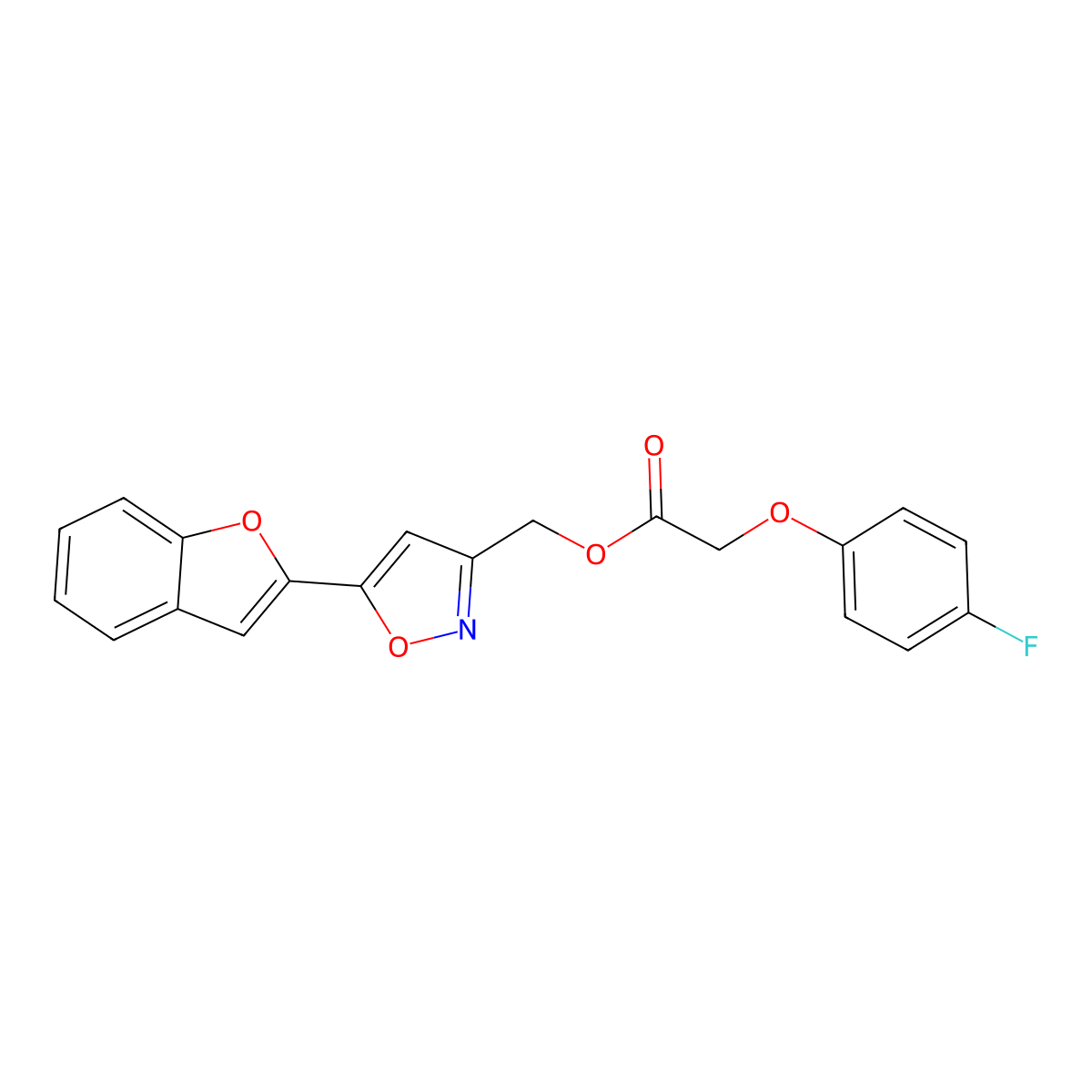 (5-(Benzofuran-2-yl)isoxazol-3-yl)methyl 2-(4-fluorophenoxy)acetate molecular structure, CAS 1105244-33-4