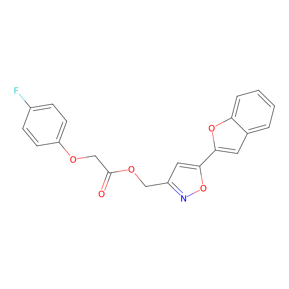(5-(Benzofuran-2-yl)isoxazol-3-yl)methyl 2-(4-fluorophenoxy)acetate molecular structure, CAS 1105244-33-4