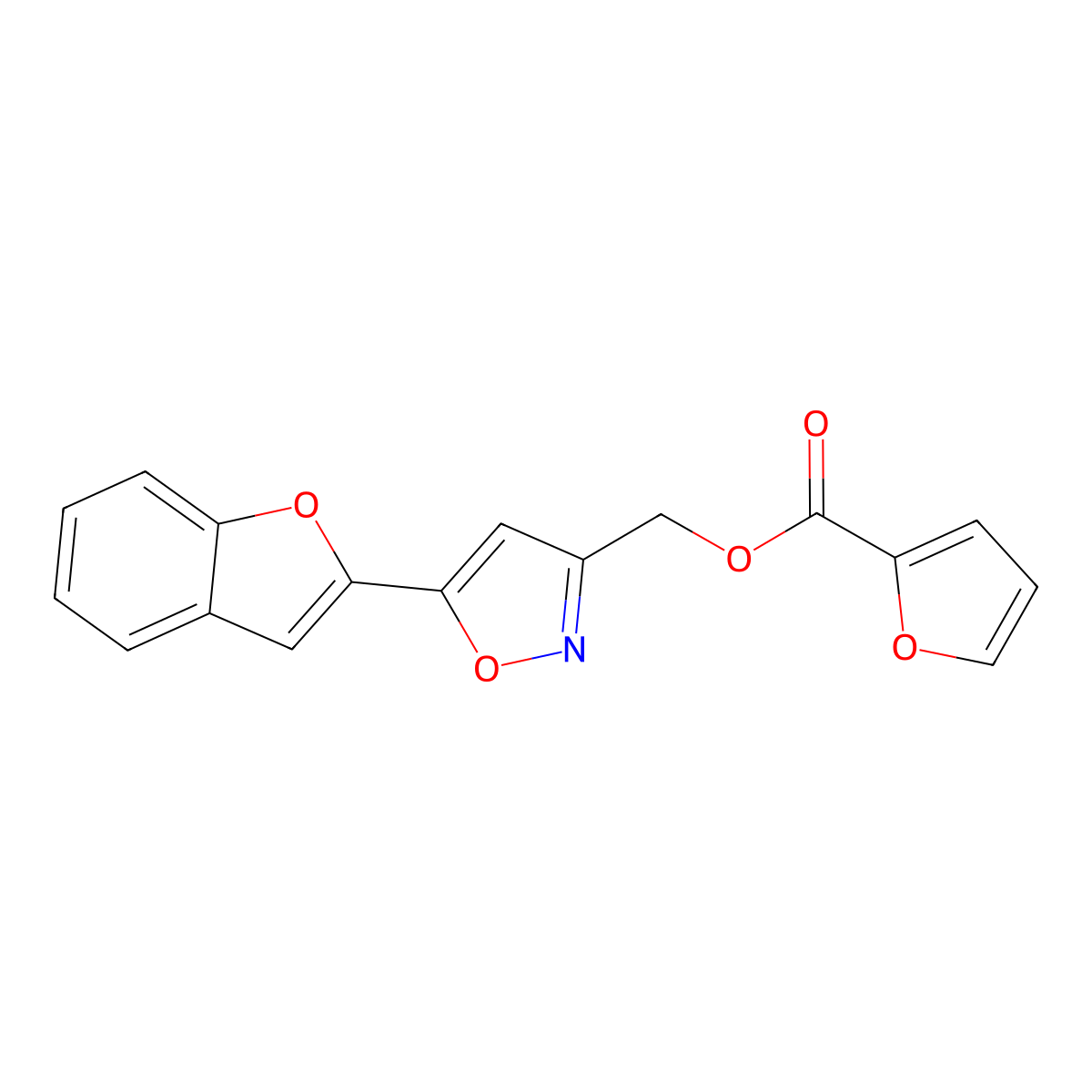 (5-(Benzofuran-2-yl)isoxazol-3-yl)methyl furan-2-carboxylate molecular structure, CAS 1105244-42-5