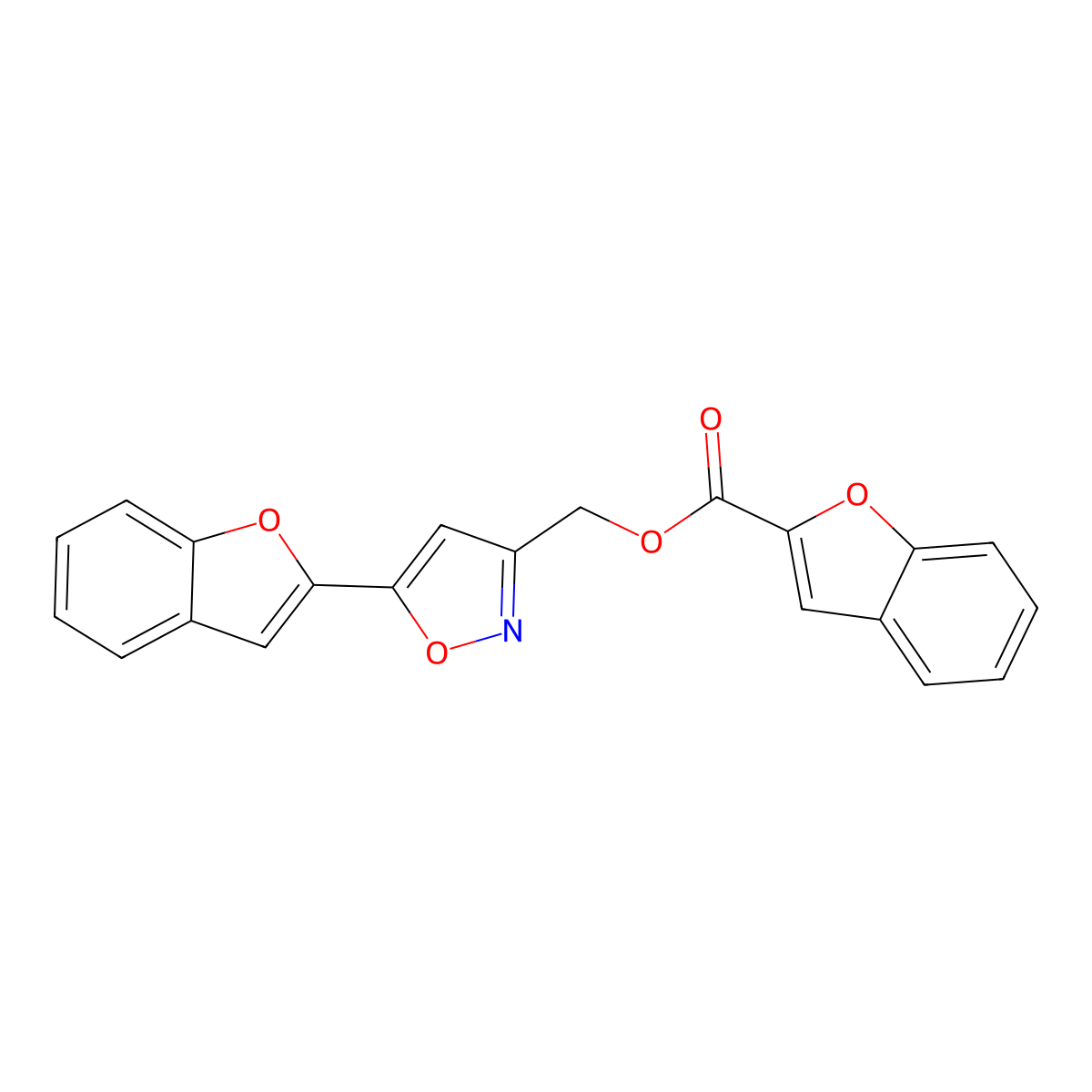 (5-(Benzofuran-2-yl)isoxazol-3-yl)methyl benzofuran-2-carboxylate molecular structure, CAS 1105244-45-8