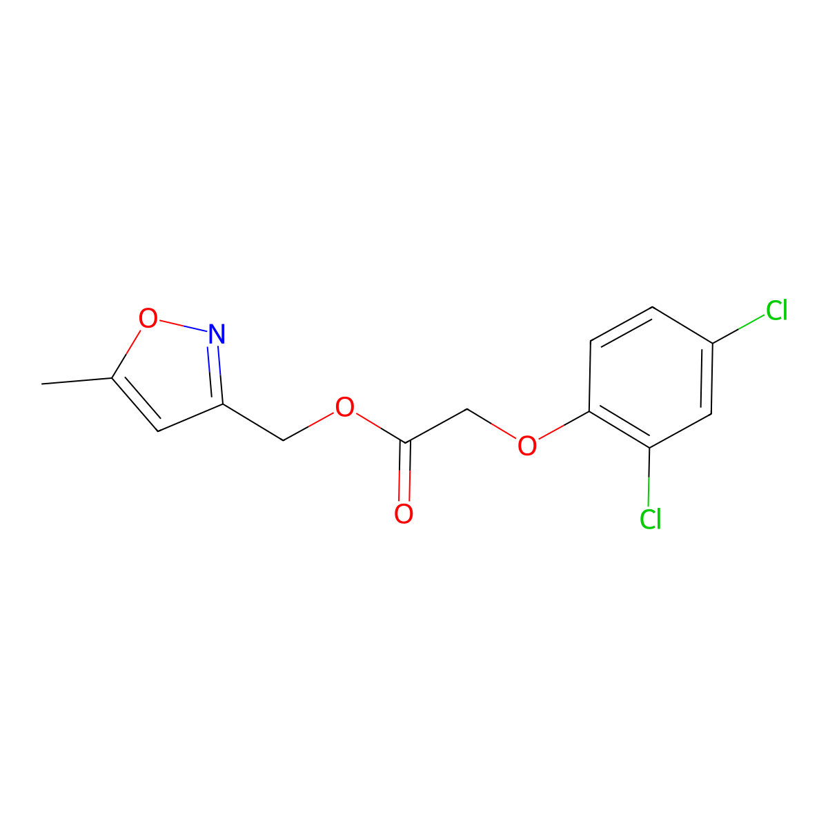(5-Methylisoxazol-3-yl)methyl 2-(2,4-dichlorophenoxy)acetate molecular structure, CAS 1105244-69-6
