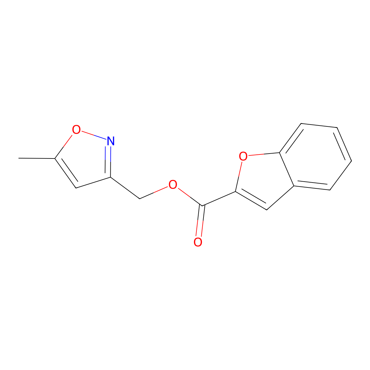 (5-Methyl-1,2-oxazol-3-yl)methyl 1-benzofuran-2-carboxylate molecular structure, CAS 1105244-72-1