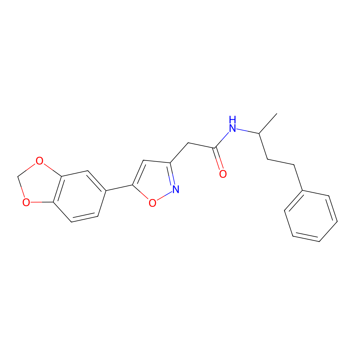 2-(5-(benzo[d][1,3]dioxol-5-yl)isoxazol-3-yl)-N-(4-phenylbutan-2-yl)acetamide molecular structure, CAS 1105244-73-2