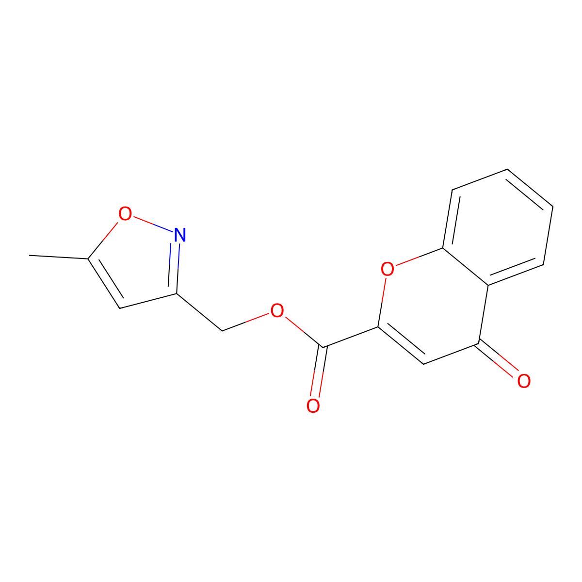 (5-methyl-1,2-oxazol-3-yl)methyl 4-oxo-4H-chromene-2-carboxylate molecular structure, CAS 1105244-75-4
