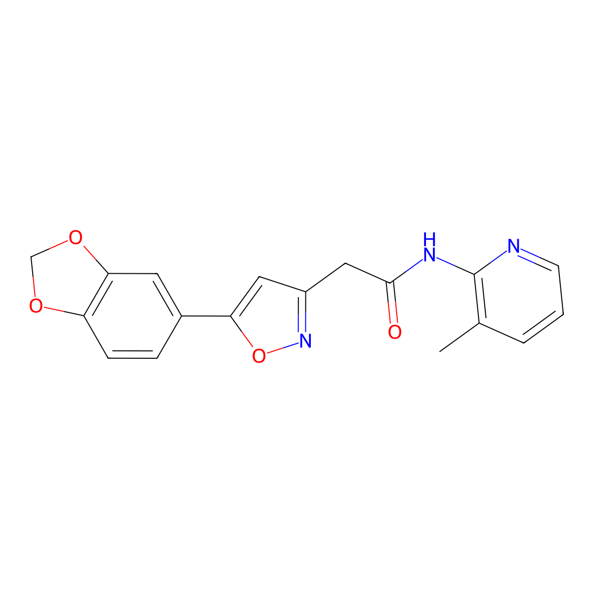 2-(5-(benzo[d][1,3]dioxol-5-yl)isoxazol-3-yl)-N-(3-methylpyridin-2-yl)acetamide molecular structure, CAS 1105244-86-7