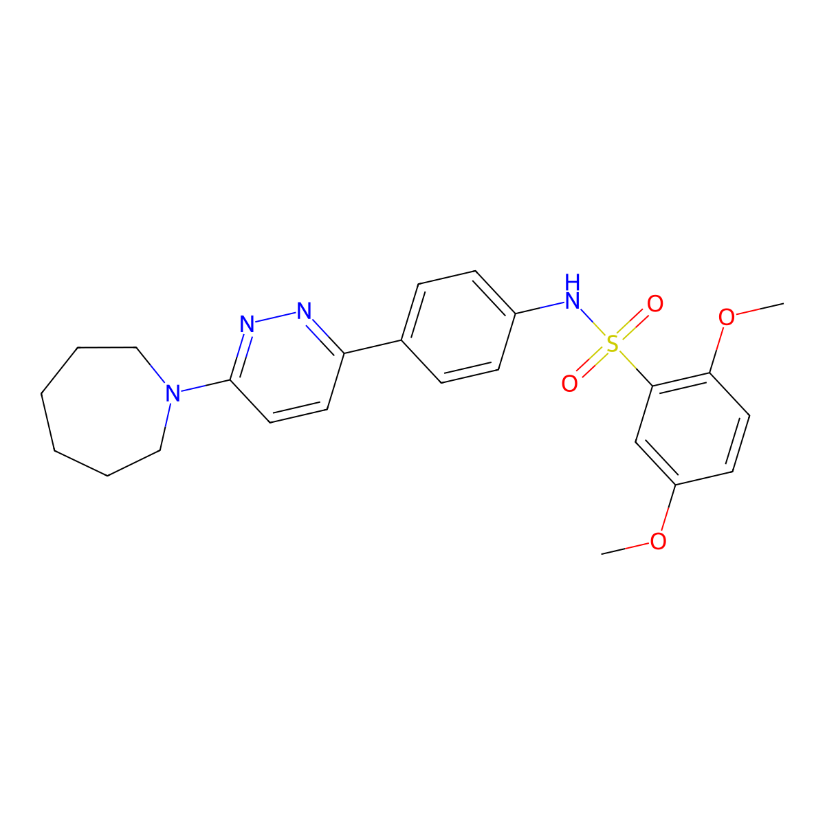 N-[4-(6-azepan-1-ylpyridazin-3-yl)phenyl]-2,5-dimethoxybenzenesulfonamide molecular structure, CAS 1105244-95-8