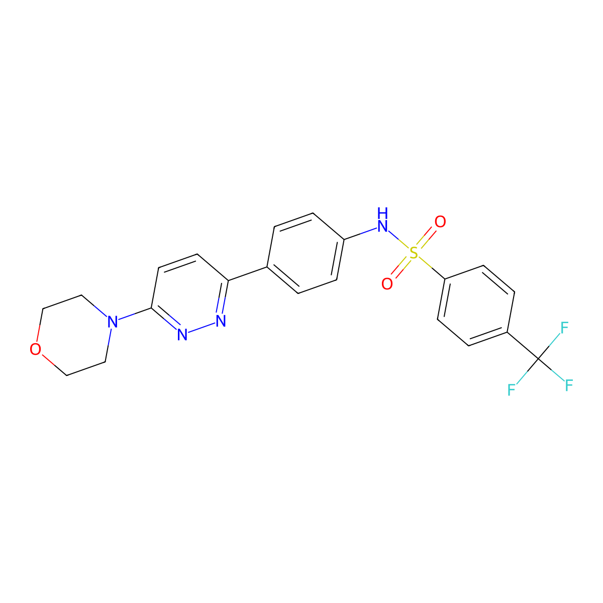 N-(4-(6-morpholinopyridazin-3-yl)phenyl)-4-(trifluoromethyl)benzenesulfonamide molecular structure, CAS 1105244-98-1