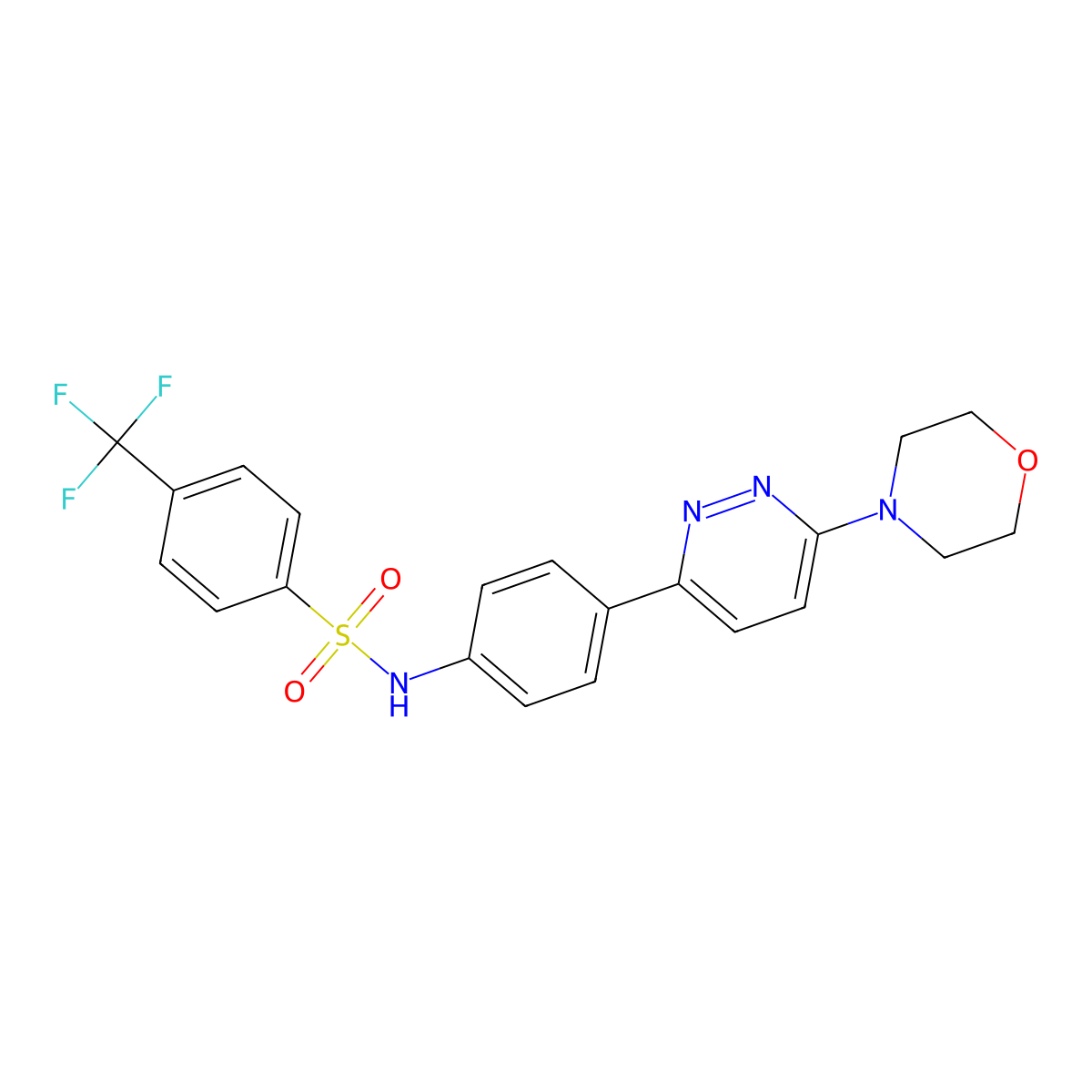 N-(4-(6-morpholinopyridazin-3-yl)phenyl)-4-(trifluoromethyl)benzenesulfonamide molecular structure, CAS 1105244-98-1