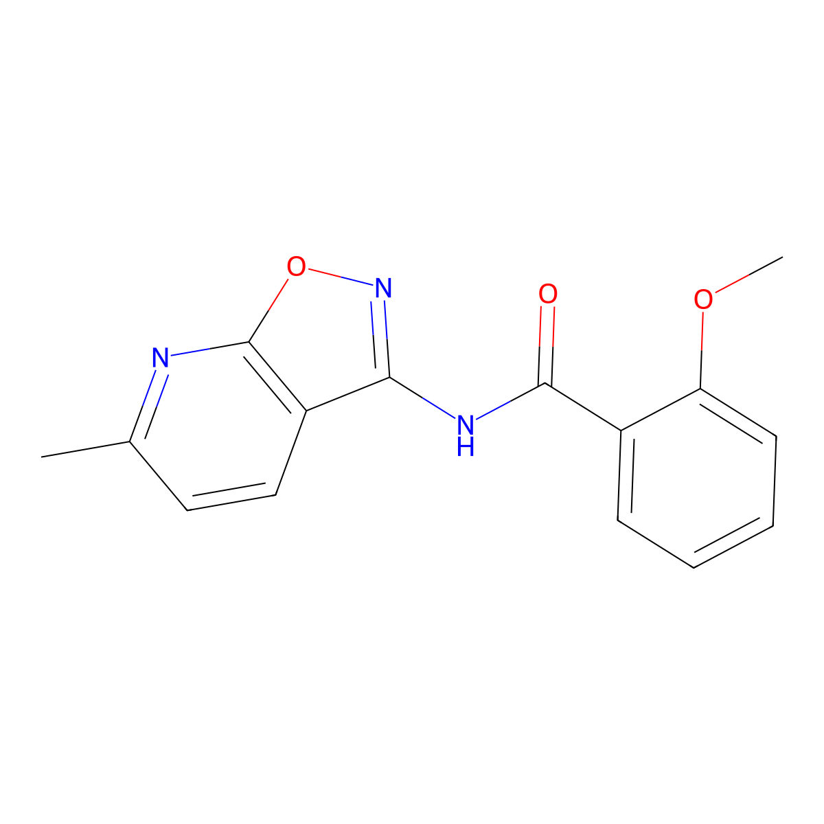 2-methoxy-N-(6-methylisoxazolo[5,4-b]pyridin-3-yl)benzamide molecular structure, CAS 1105245-15-5